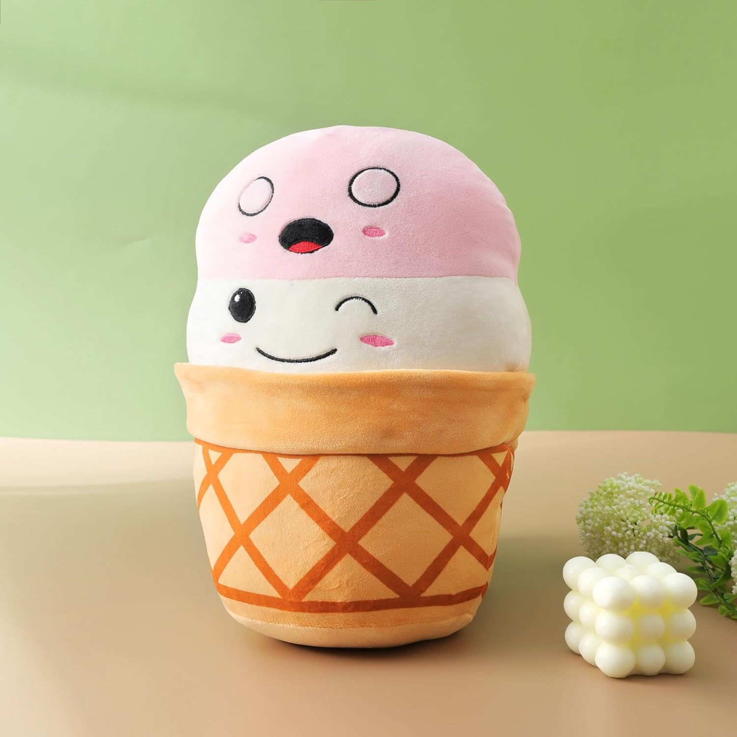 Almohadas de peluche de 12 pulgadas de helado para niños, animales de peluche, peluches kawaii, lindo peluche fácil de limpiar