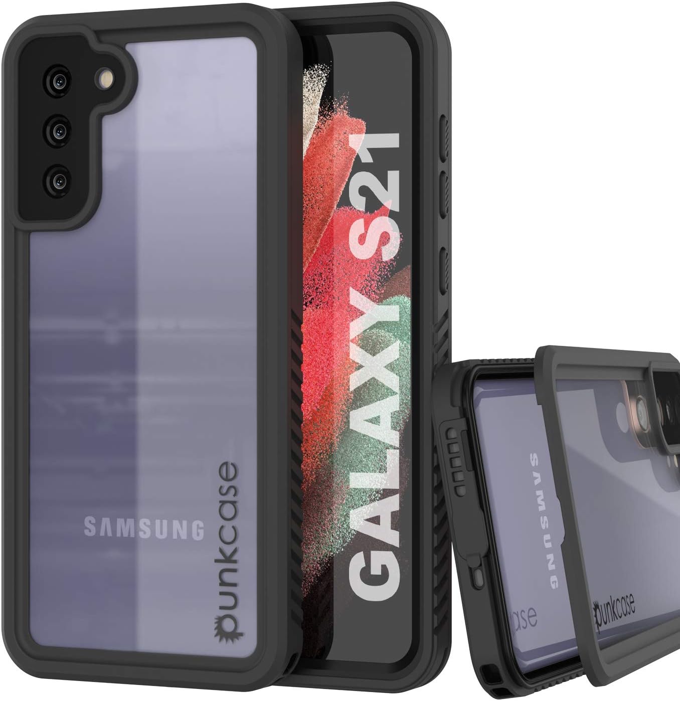 Punkcase Funda impermeable para Galaxy S21 serie extrema ajuste ajustado certificado IP68 a prueba de golpes a prueba de suciedad a prueba de nieve