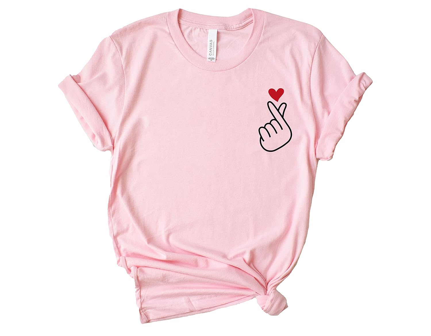 Korean Saranghae Finger Heart I Love You T-Shirt, Korean Pop Merchandise Shirt, Birthday Gift Ideas for K-Drama and Korean Pop Fans, South Korea Tee
