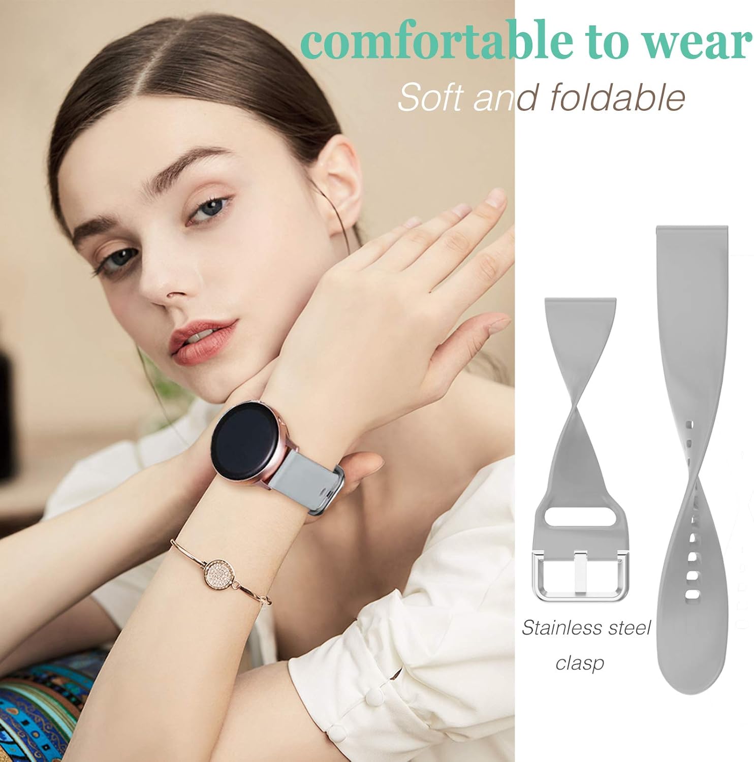 Correa de 0.78 pulgadas compatible con Samsung Galaxy Watch 4Galaxy Watch 4 ClassicGalaxy Watch Active 2ActiveGalaxy Watch 3 de 1.614 pulgadasGalaxy