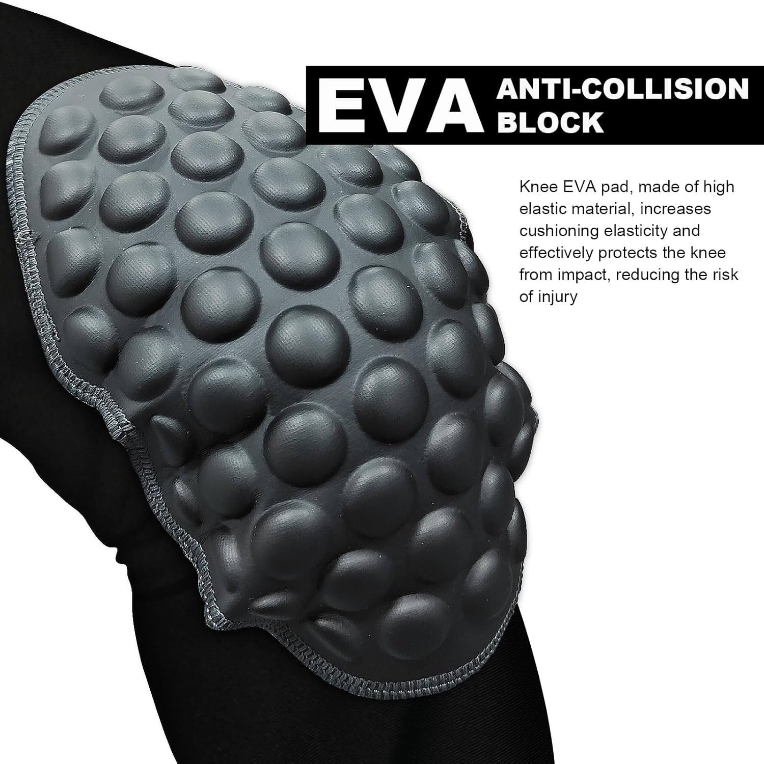 Rodilleras de baloncesto para adultos, manga de compresión para piernas, para baloncesto, voleibol, patineta o ciclismo (L, negro)