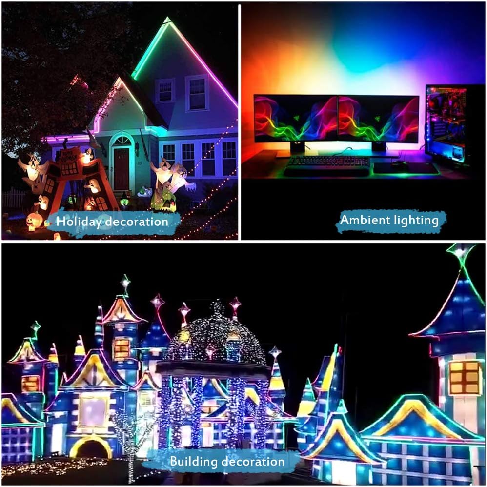 ALITOVE WS2811 – Tira de luces LED RGB direccionable 12 V 16.4ft 150 LED de ensueño programable digital LED Pixel Lights impermeable IP65 con 3M VHB