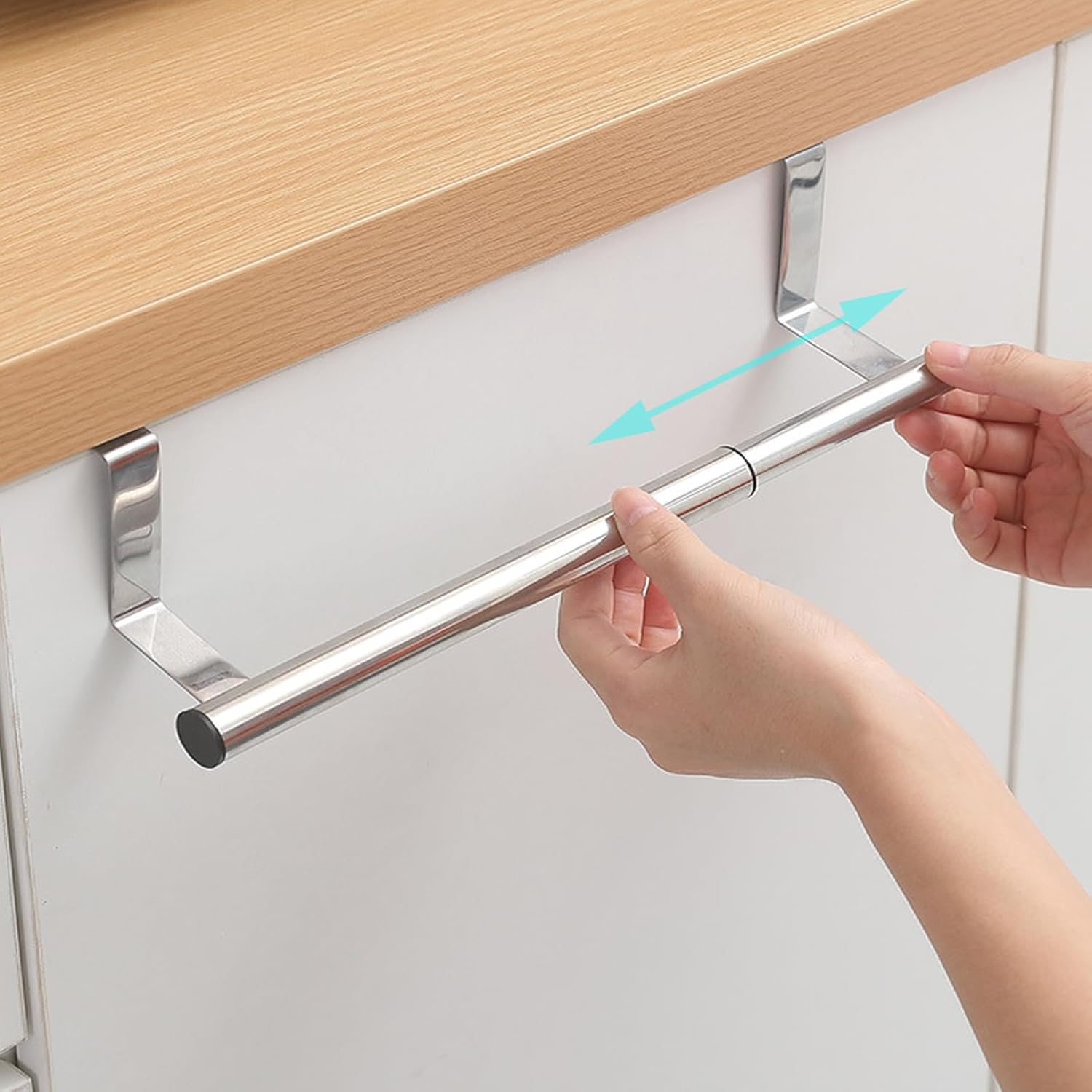 Toallero de acero inoxidable para puerta de armario (paquete de 2)  Toallero de cocina y baño, perfecto para toallas de mano o té