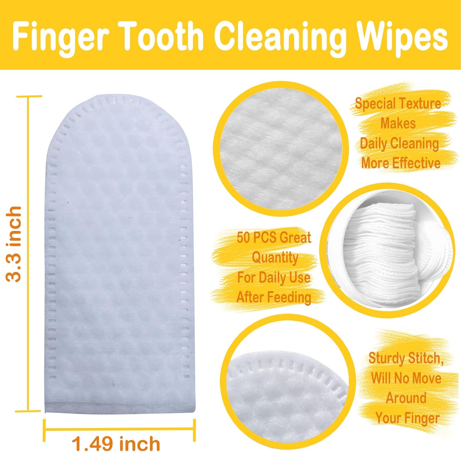 Irisarc 50 toallitas de limpieza de dientes de mascotas para perros, toallitas para el cuidado dental del perro, quita la placa y limpia los dientes