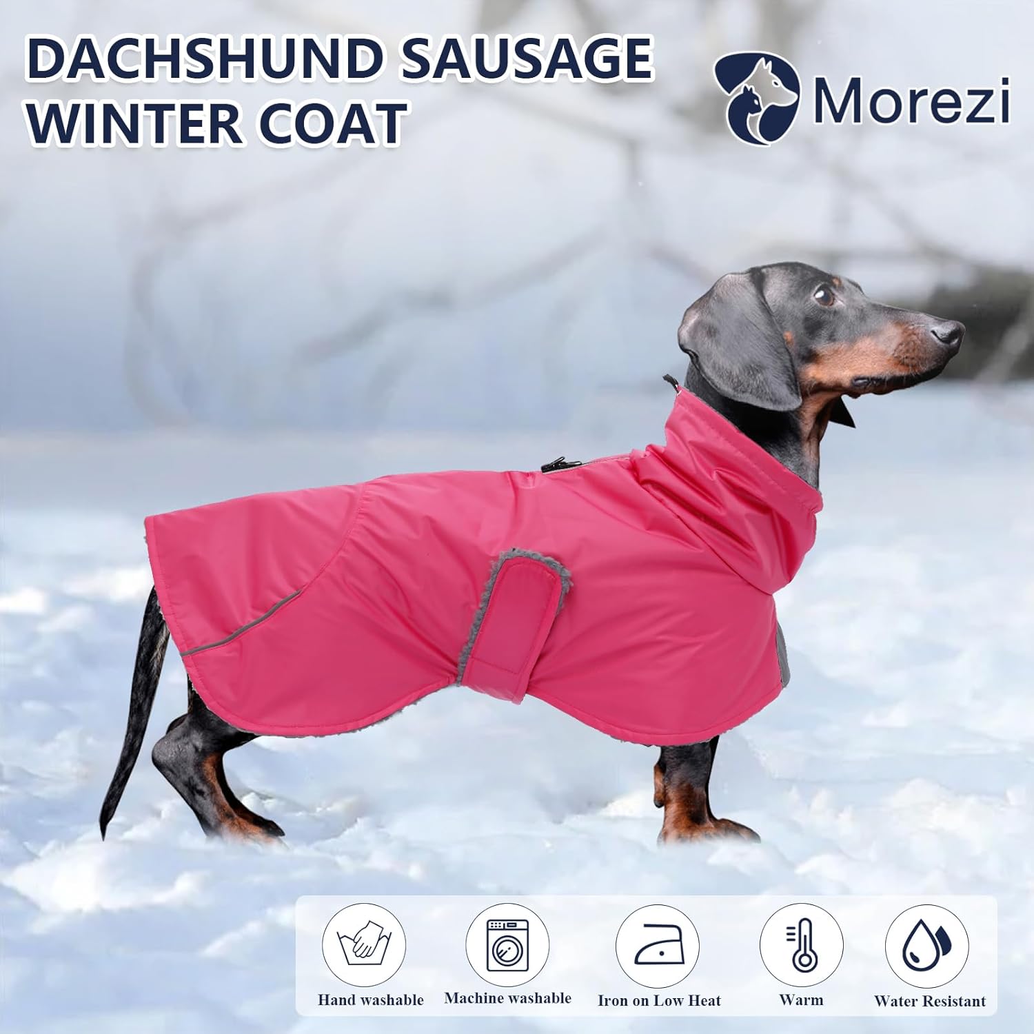 Abrigos de perro salchicha impermeables, perfectos para perros salchichas, salchichas, abrigo de invierno para perro Weiner con forro polar