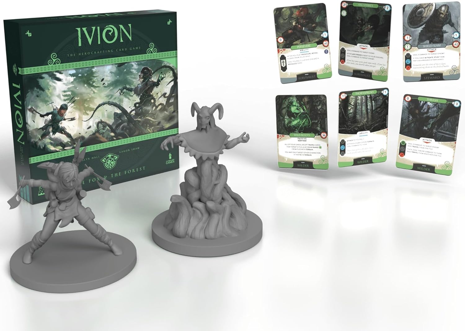 APE Games Ivion The Fox & The Forest – Juego de mesa de construcción de mazos de lucha de fantasía y herocrafting, compatible con autónomos y cruz,