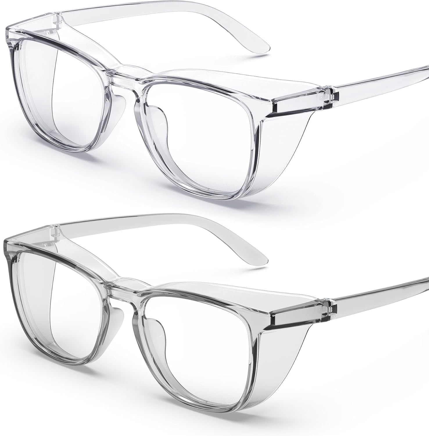 TOREGE Gafas de seguridad transparentes, bonitas gafas de seguridad para mujeres, gafas protectoras para los ojos con lente de luz antivaho y