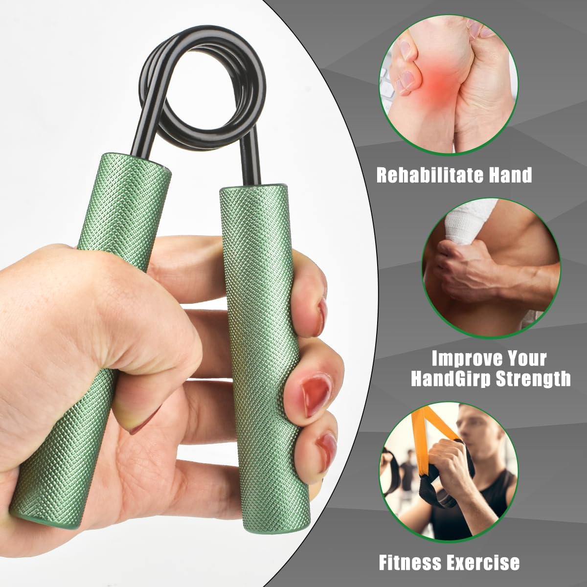 CRAZYBELLY Paquete de 5 fortalecedores de agarre de mano para entrenamiento de fuerza 50100150200250 libras para fortalecer el ejercitador de agarre