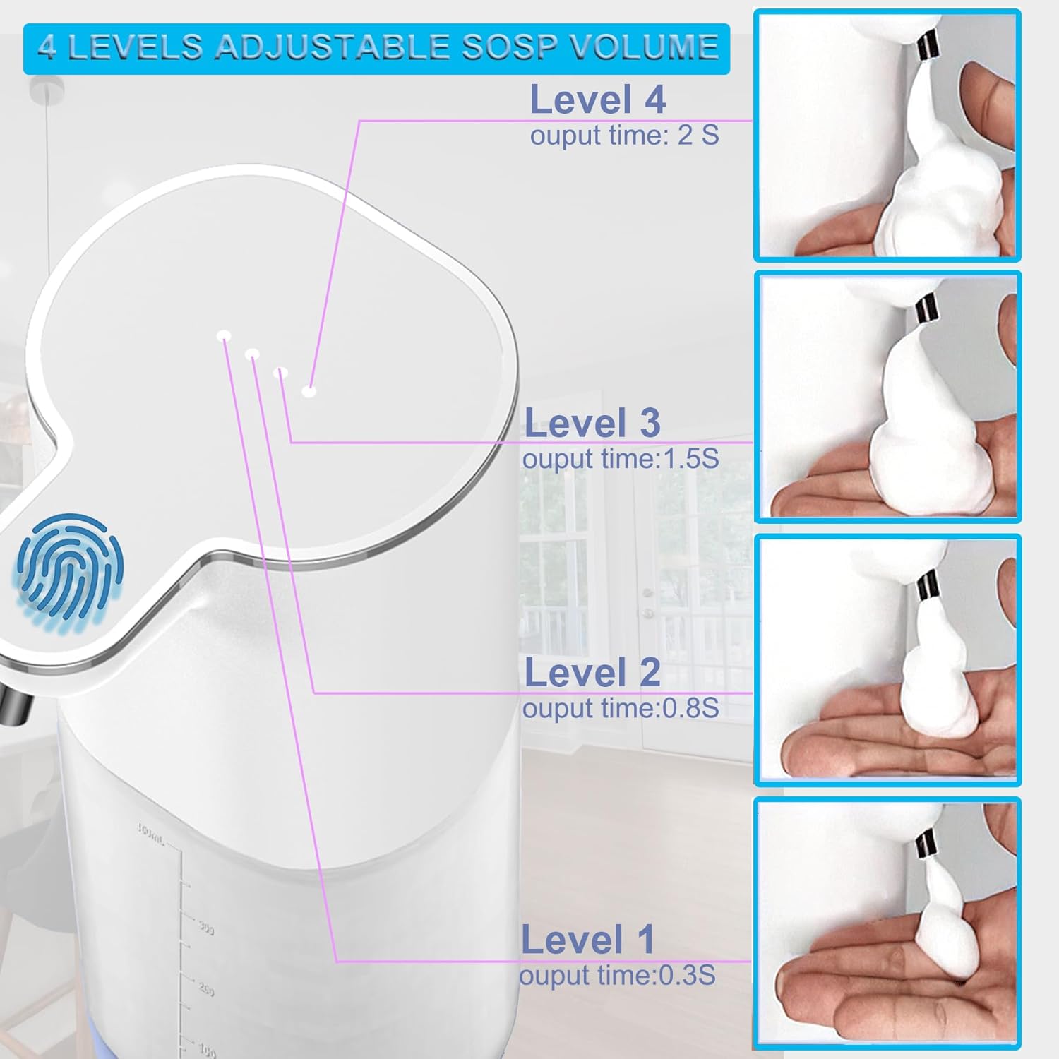 Dispensador automático de jabón espumoso para baño, montaje en pared, manos libres de contacto, dispensador automático de jabón para platos para