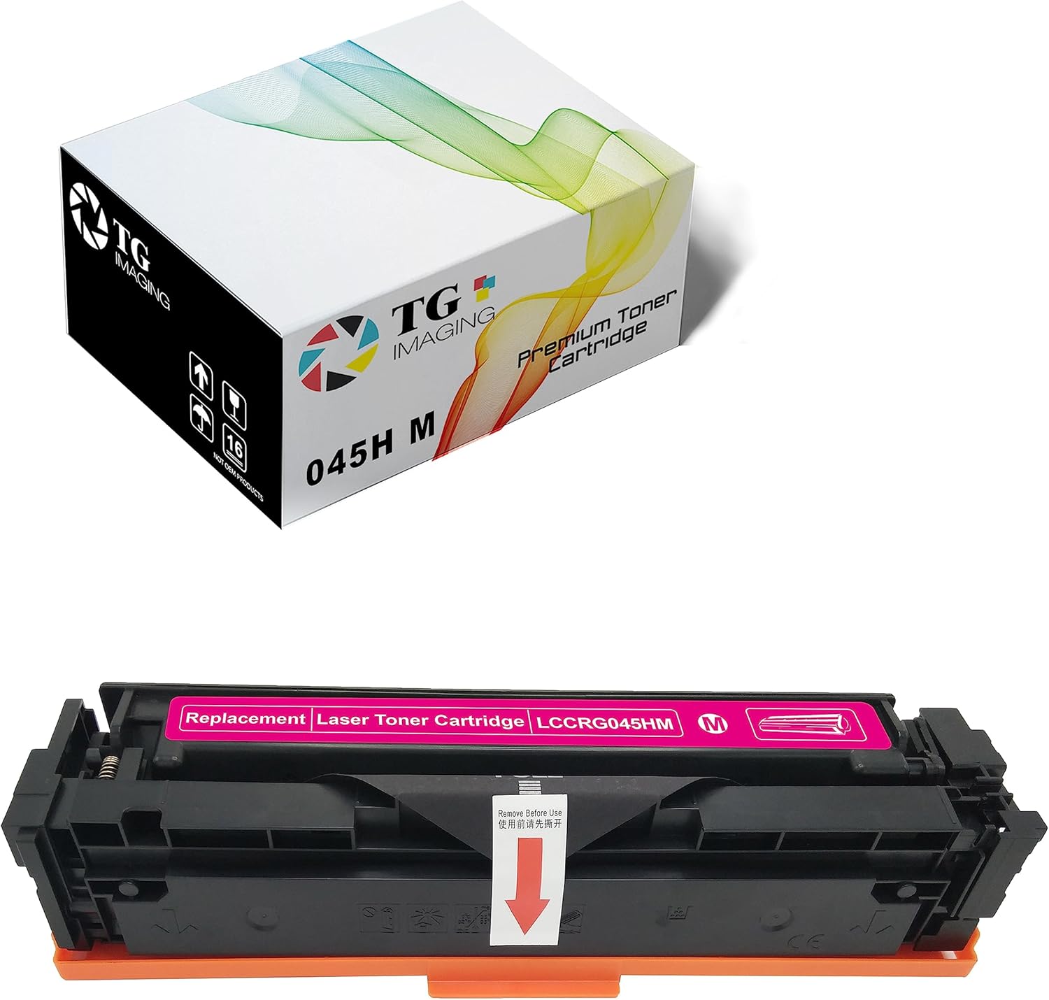 TG Imaging Paquete de 1 cartucho de tóner compatible con Canon 045 045H, funciona con color imageCLASS MF634Cdw LBP612Cdw MF632Cdw Color i-SENSYS