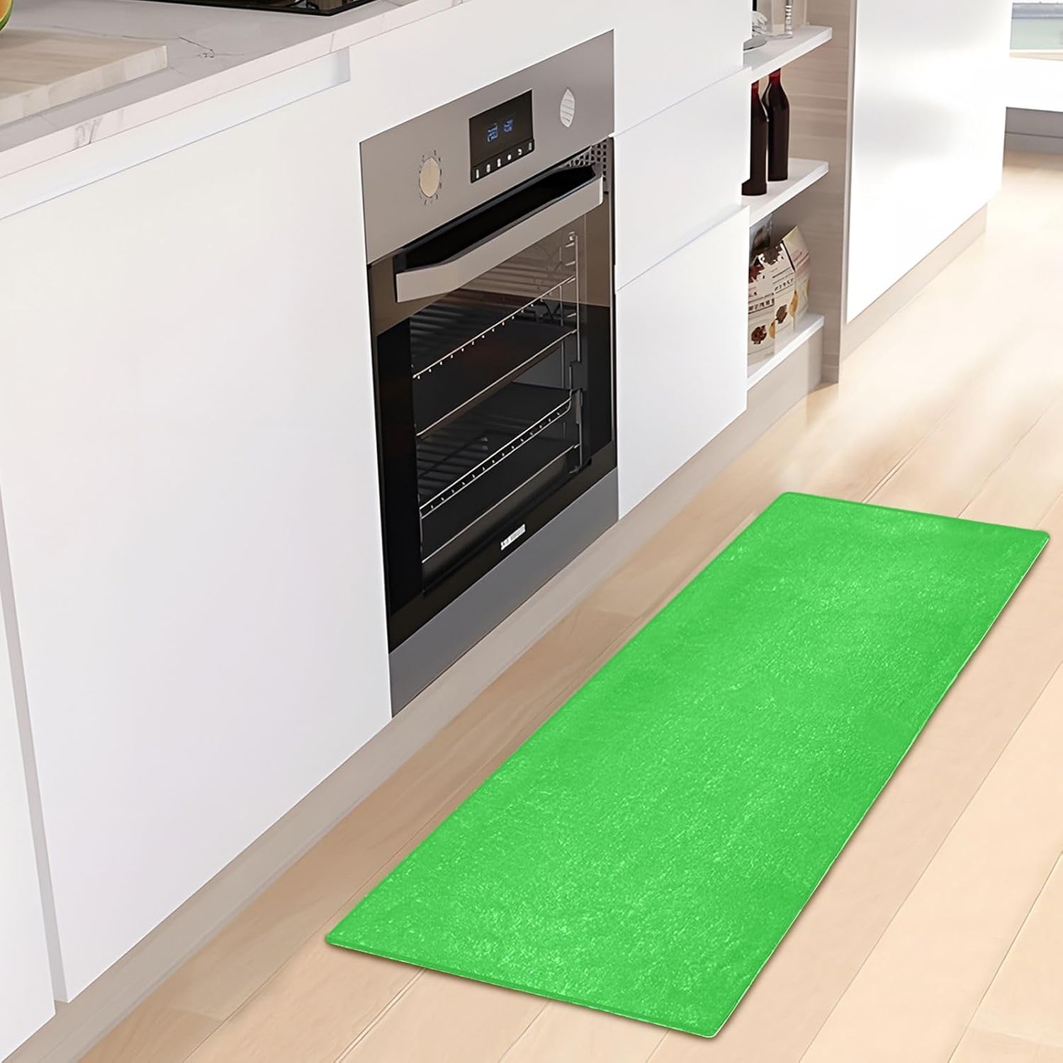 Malachite – Alfombra de baño de felpa absorbente, antideslizante, con parte trasera de goma, lavable, 39 x 20 pulgadas