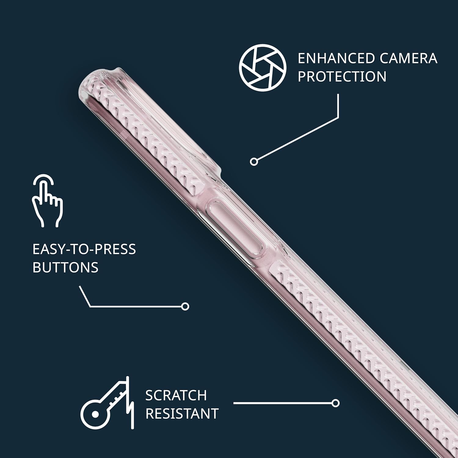 Tech21 Evo Crystal – Funda de protección contra impactos compatible con MagSafe para iPhone 15 Plus, color rosa