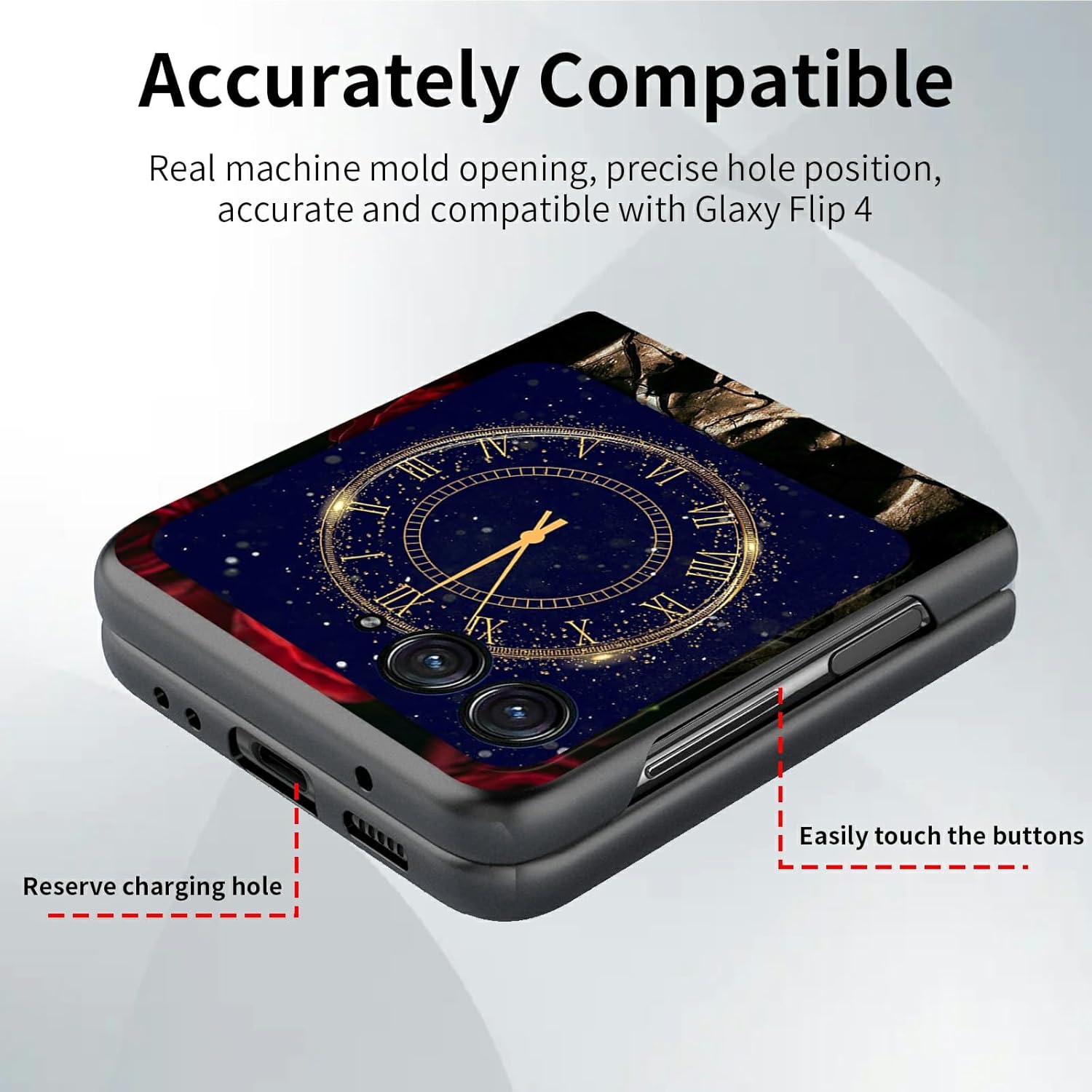 Rossy Funda para Motorola Razr Plus 2023 para Moto Razr+ 2023 con patrón de calavera de rosa roja para mujeres y hombres, ultra delgada, ligera, de