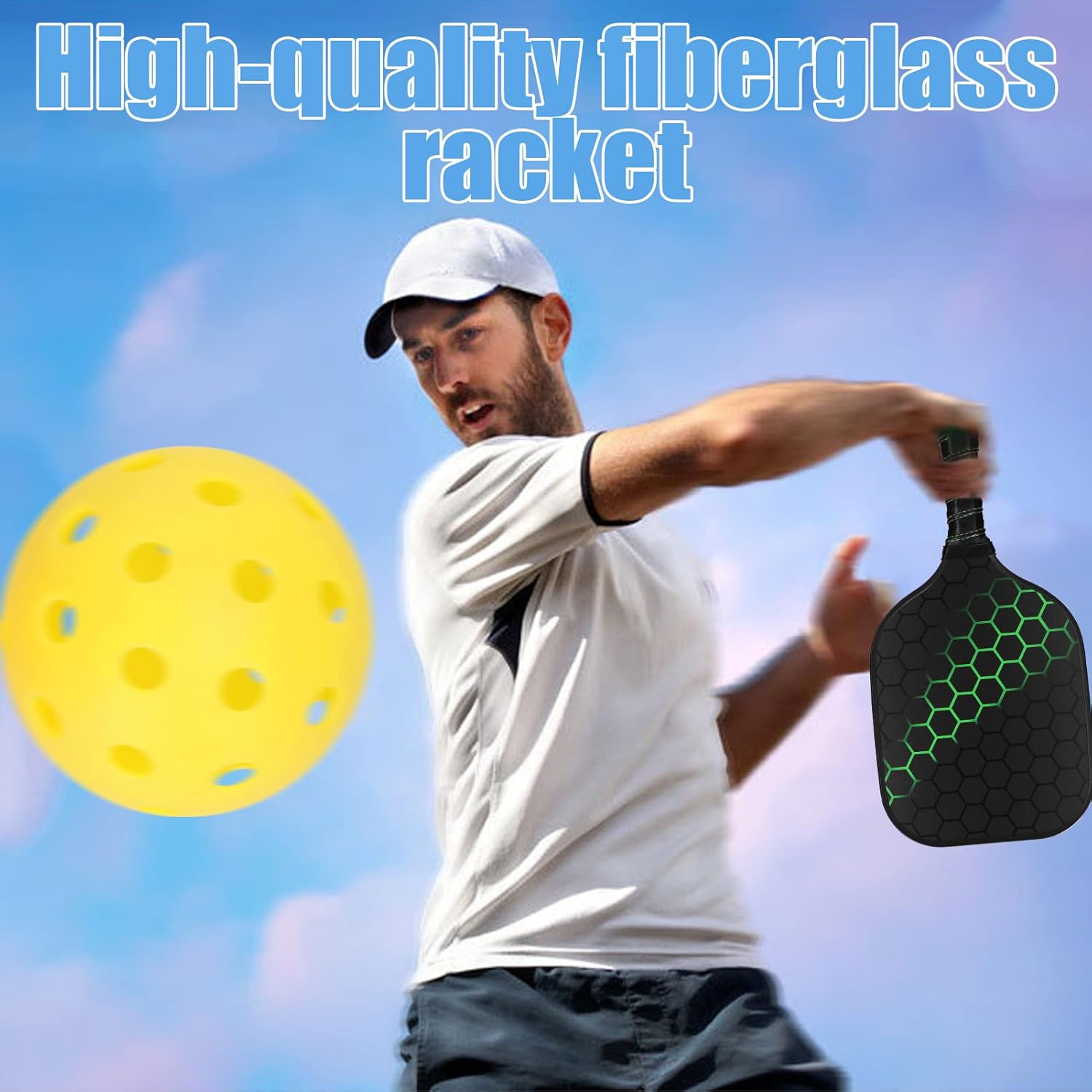 Doorslay Juego de 4 palas de pickleball ligeras, juego de paletas de pickleball, 4 bolas de pickleball, 4 toallas de enfriamiento y bolsa de