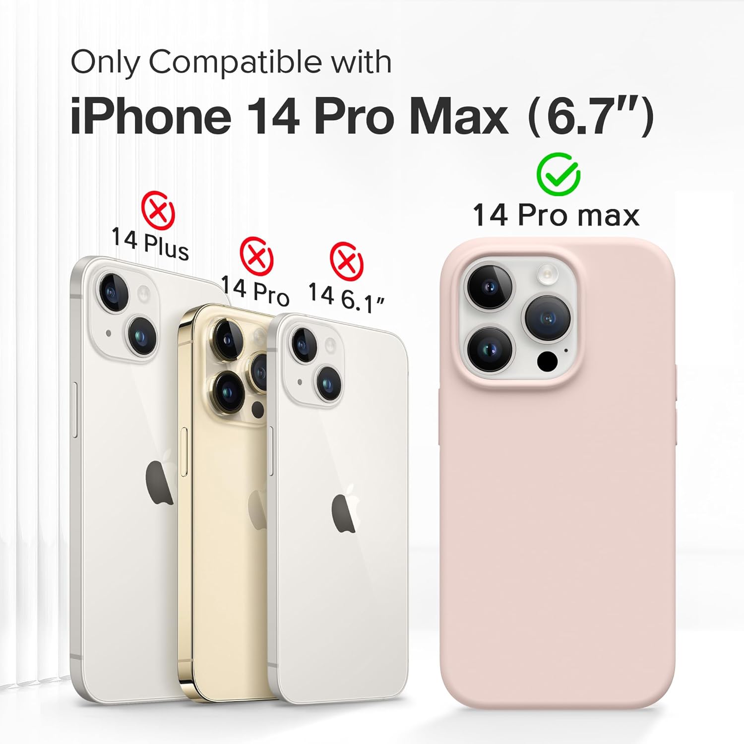GONEZ Funda de silicona para iPhone 14 Pro Max, compatible con Magsafe, con 2 protectores de pantalla + 2 protectores de lente de cámara, silicona