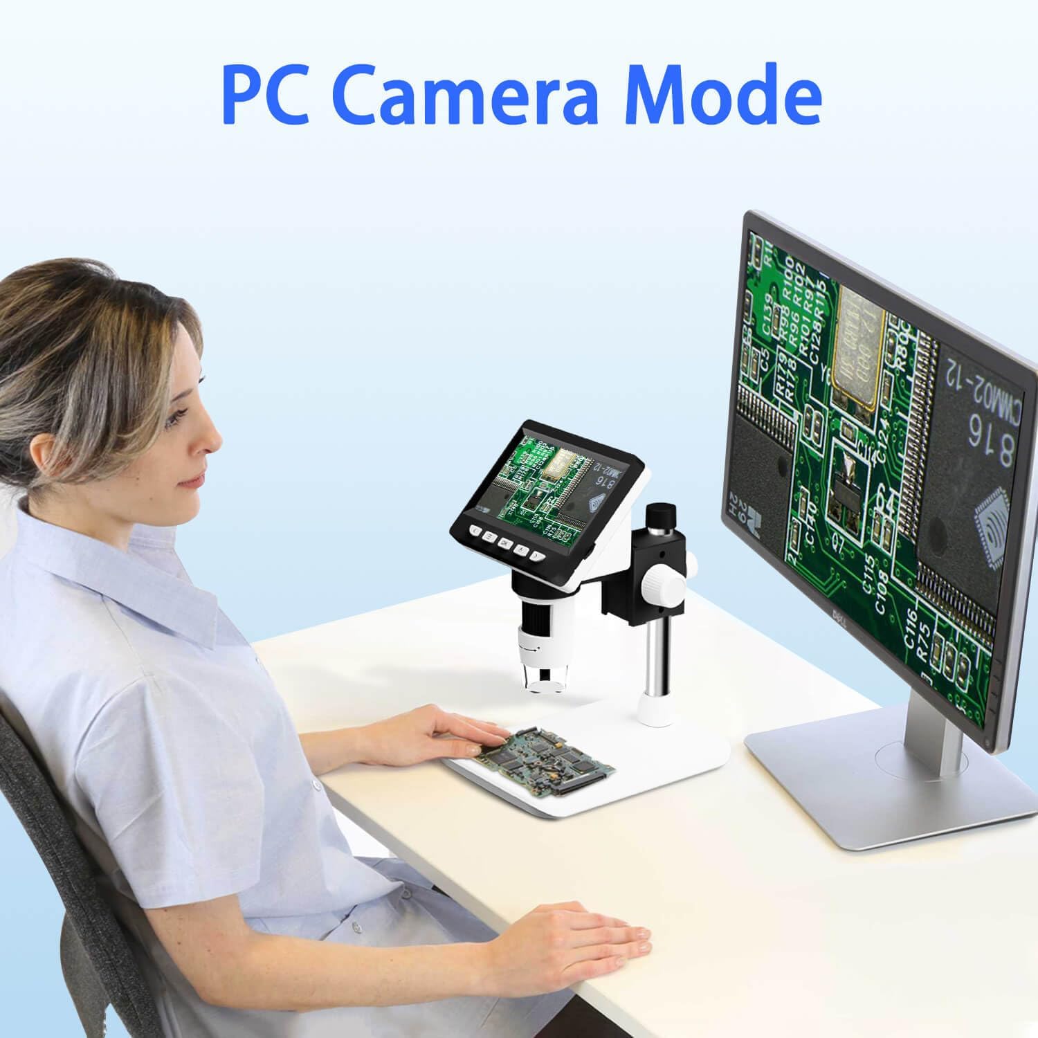 CIMELR Microscopio digital LCD, microscopio para niños, microscopio USB portátil, cámara de microscopio de monedas de aumento 50X-1000X para