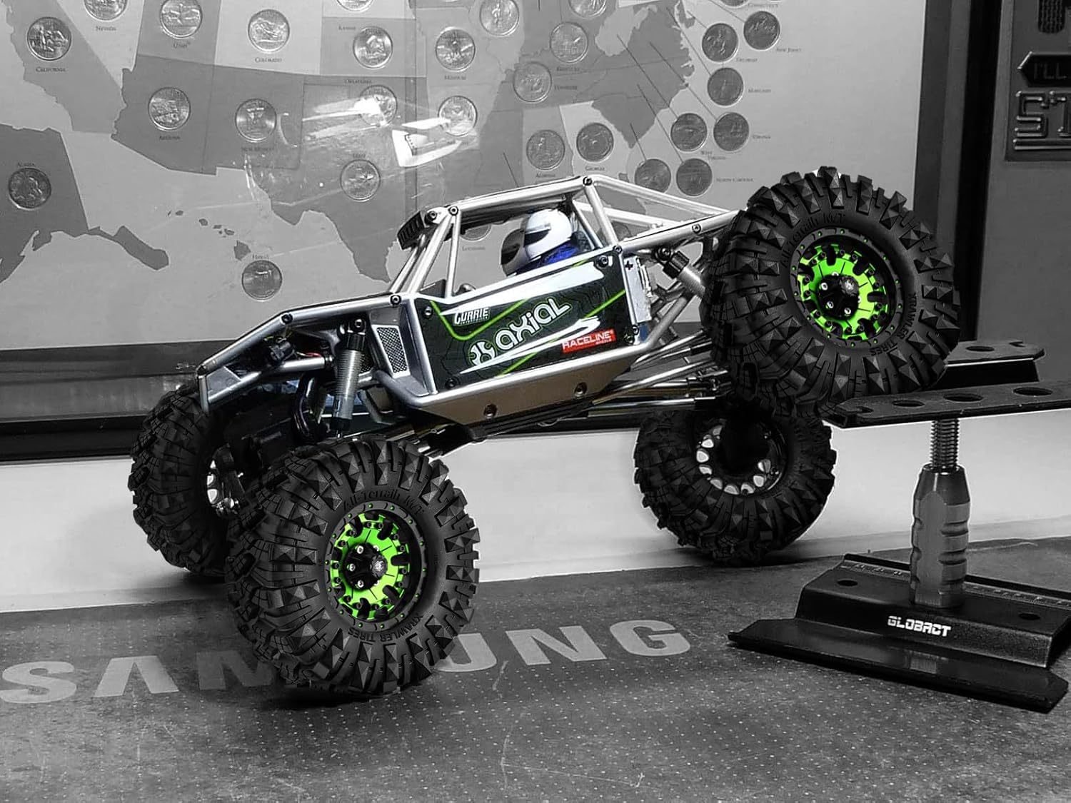 4 neumáticos 1.9 RC Rocks Crawler de goma de 4.33 pulgadas con insertos de espuma, aptos para 110 RC Rock Crawler Axial SCX10 90046 SCX10 III