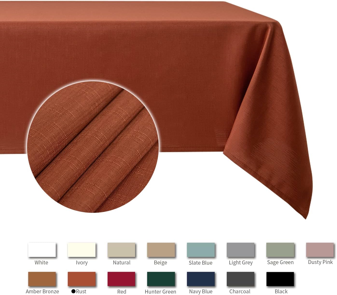 maxmill Slubby – Mantel texturizado de cosecha, resistente a las manchas, impermeable y resistente a las arrugas, mantel de tela para fiesta de