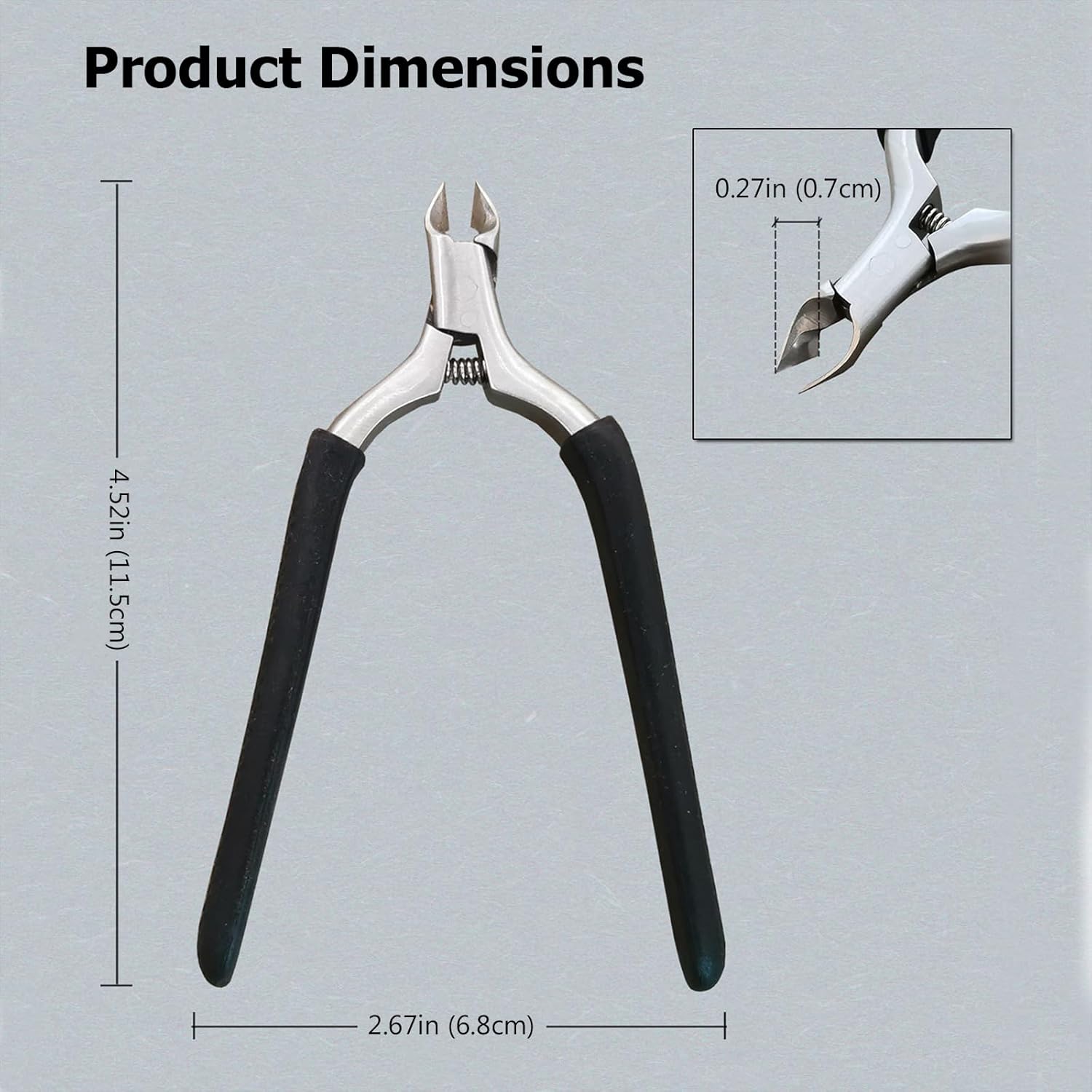 Cortadora de cutículas, pinza de cutícula de 34 de mandíbula extremadamente afilada, herramientas profesionales para recortar cutículas de uñas,