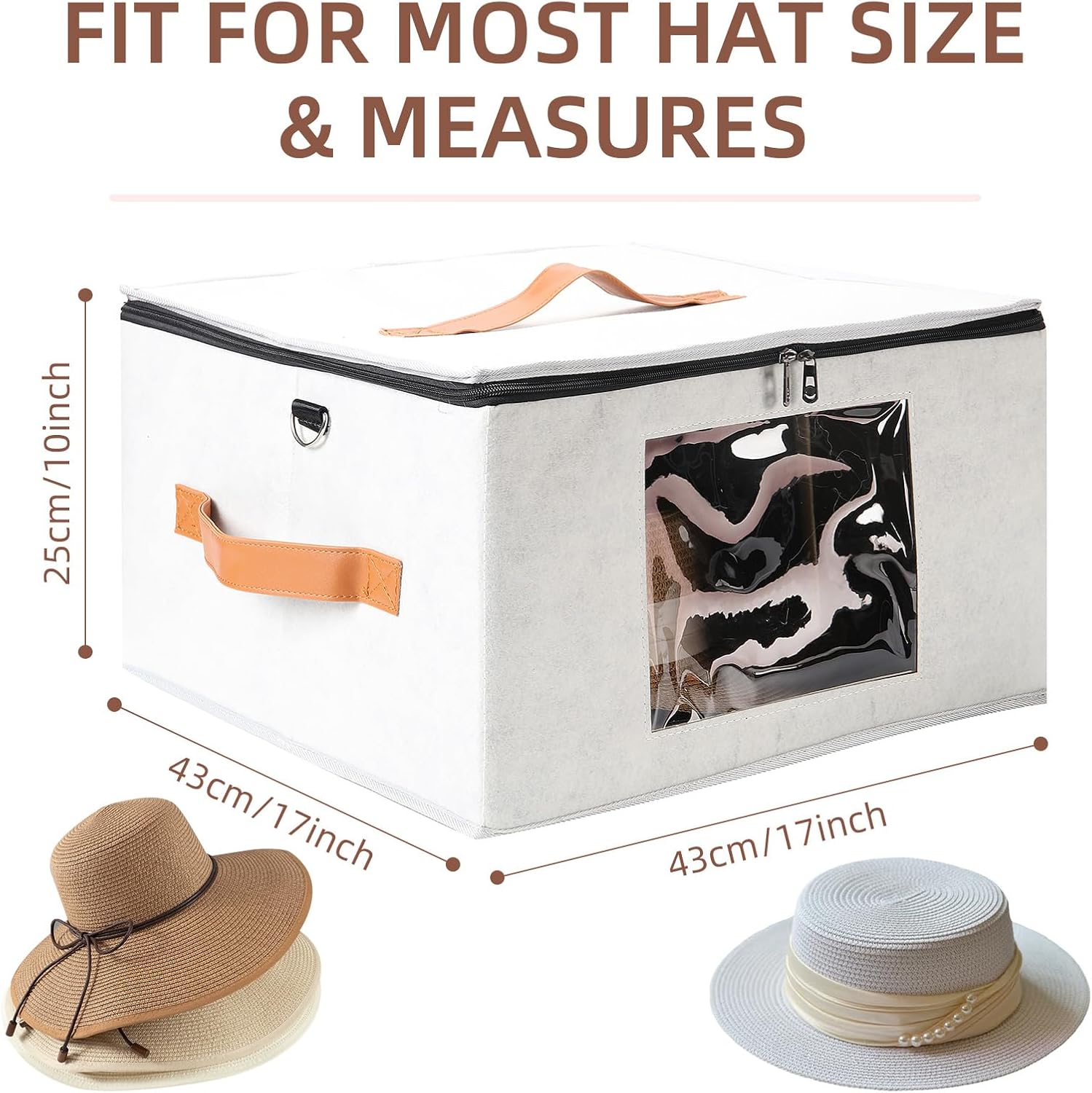 Caja de almacenamiento para sombreros, cajas de viaje para mujeres, caja plegable para sombreros con tapas, organizador de sombreros de vaquero