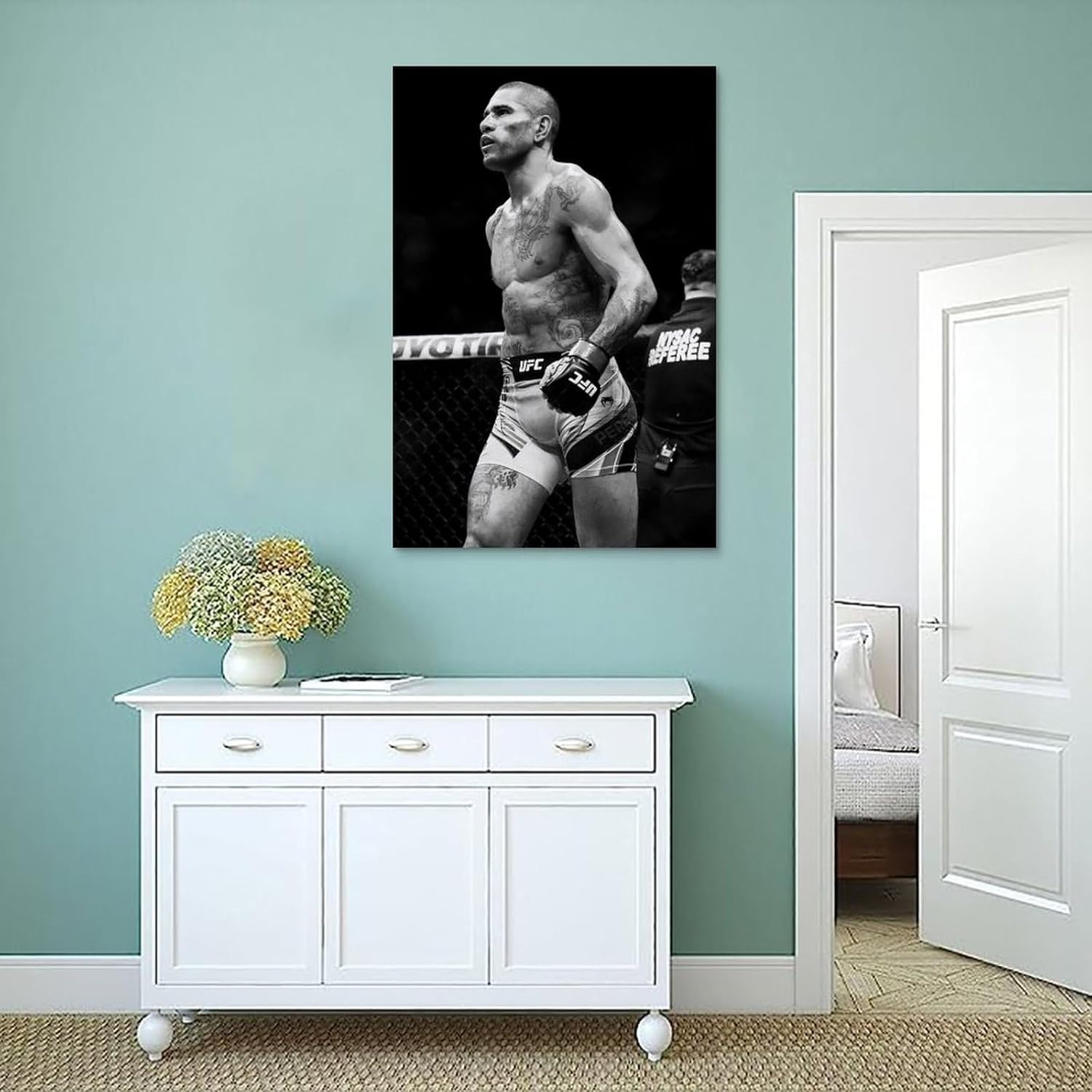 EsEntL Alex Pereira – Póster en blanco y negro para pared, lienzo con pergaminos, pintura, imagen, sala de estar, decoración del hogar, 20 x 30