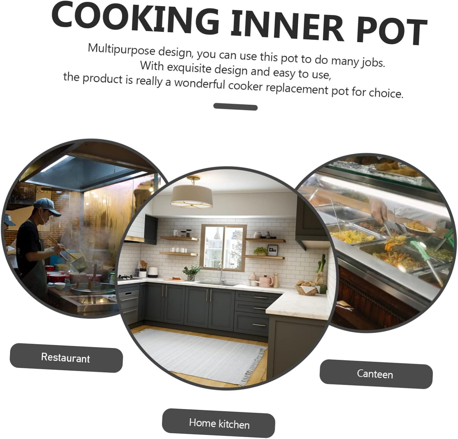 Revestimiento de olla de arroz Utensilios de cocina de acero inoxidable Accesorios japoneses Sartenes antiadherentes de acero inoxidable Olla de