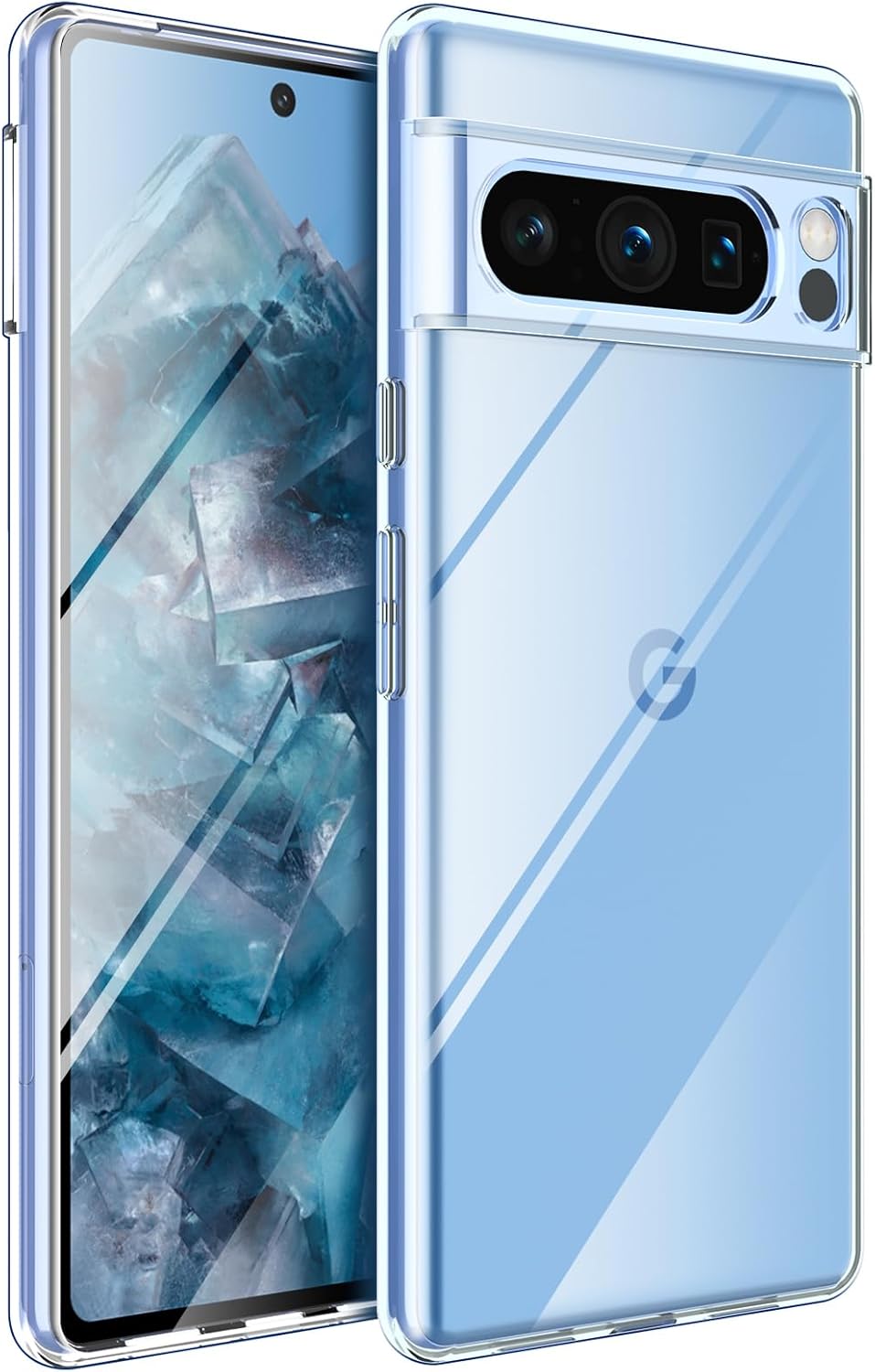 bokoo Funda transparente para Google Pixel 8 Pro. Fundas protectoras de silicona TPU de plástico transparente para Google Pixel 8 Pro agarre delgado
