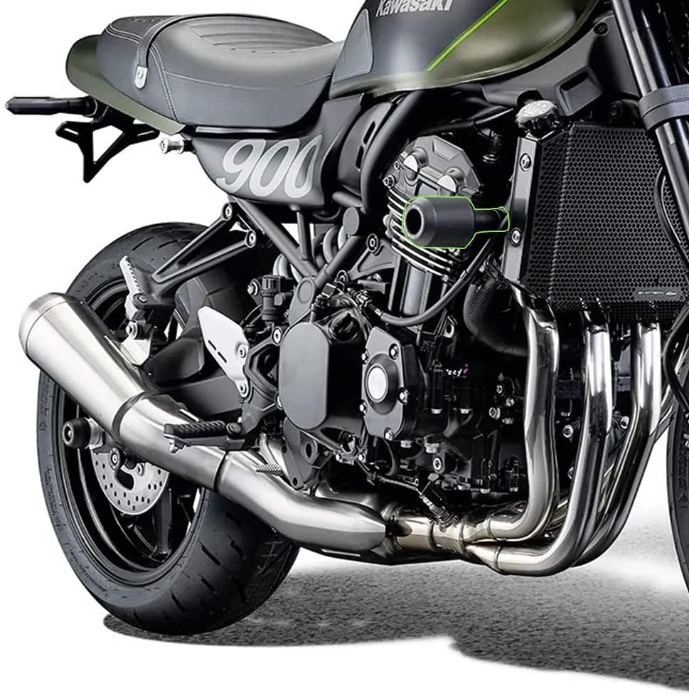 Deslizadores de choque de marco de motocicleta para adaptarse a Kawasaki Z900 Z900 SE Z900RS Z900 RS CAFE Protector de choque del motor (negro)