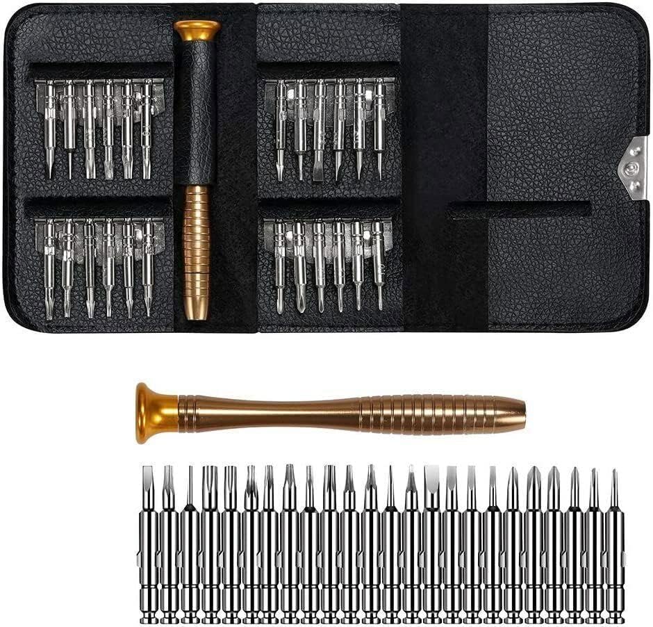 Juego de destornilladores de precisión profesional, kit de herramientas de reparación manual para lentes, portátil, reloj de reparación móvil, 25 uds