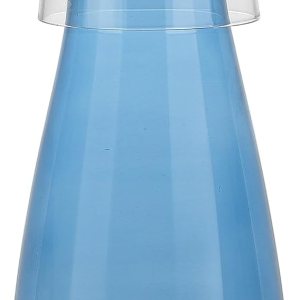 American Atelier Jarra de agua azul con vaso transparente  Jarra de 33 onzas y vaso a juego  Usa la taza como tapa para jarra  Para habitación de American Atelier Jarra de agua azul con vaso transparente  Jarra de 33 onzas y vaso a juego  Usa la taza como tapa para jarra  Para habitación de