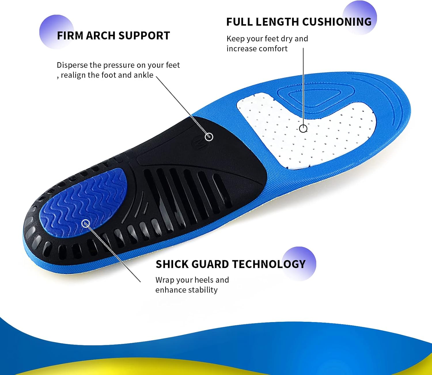 DACAT Orthotics – Insertos de soporte de arco para fascitis plantar, dolor de talón, espolón de talón, plantillas ortopédicas para pies planos,