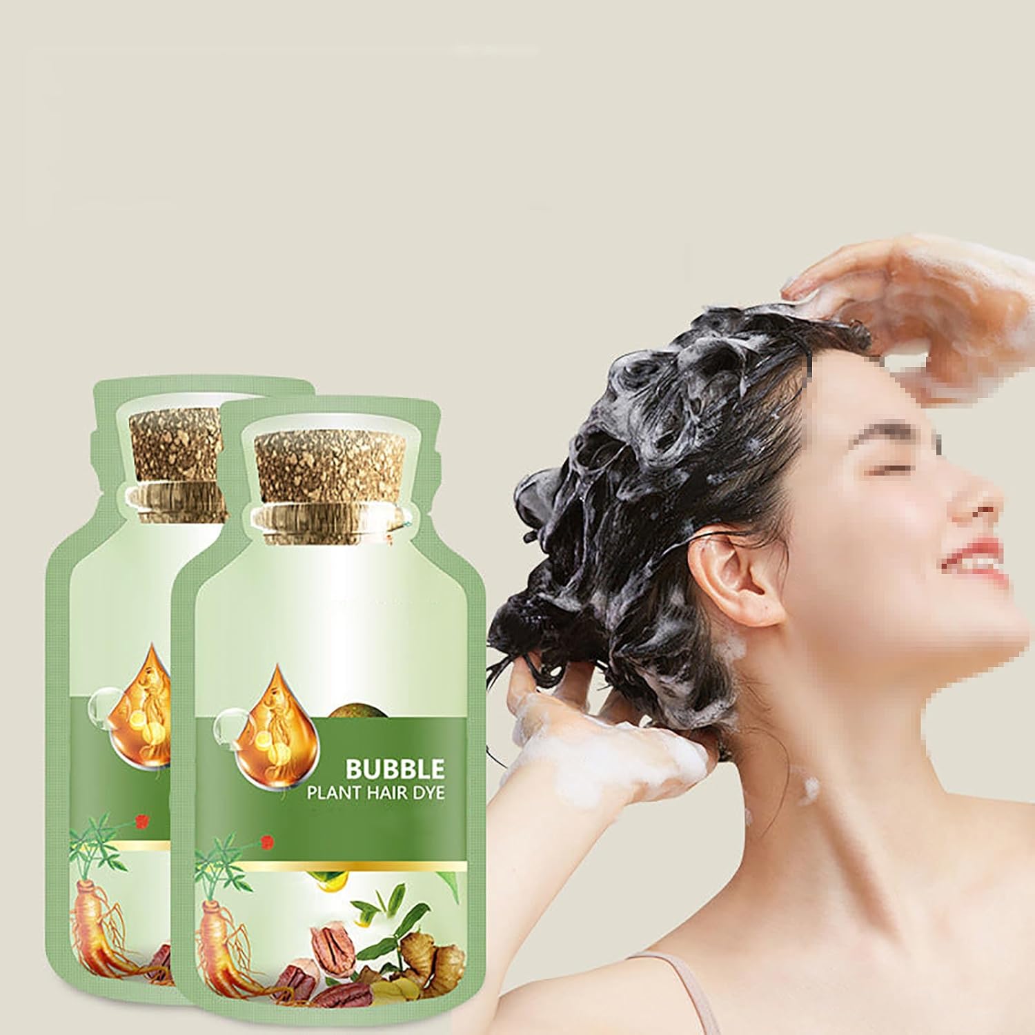 Tinte natural para el cabello, champú para teñir el cabello a base de plantas, crema natural para teñir frutas, champú de tinte para el cabello de