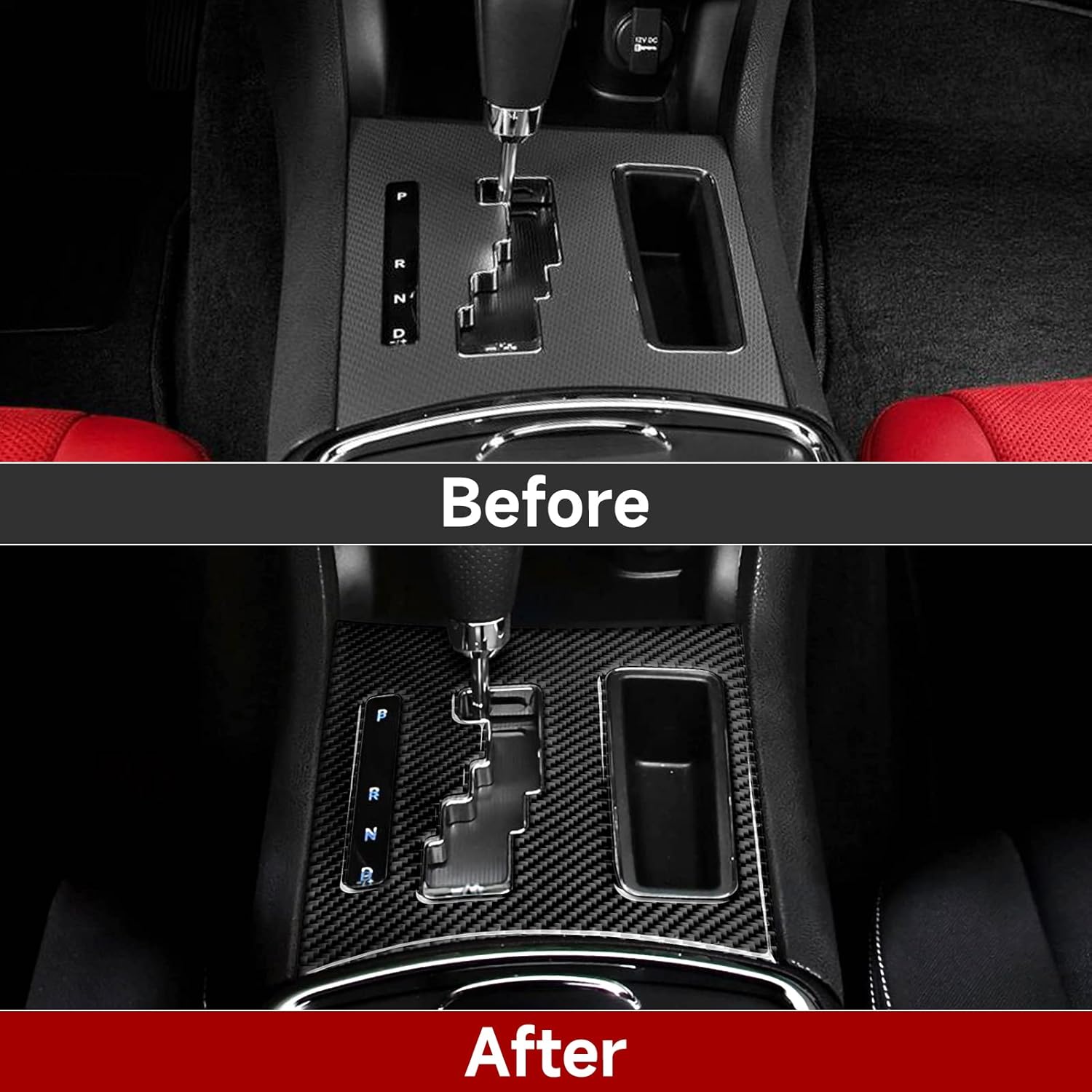 BRMYL Coche cambio cambio panel cubierta calcomanías para 2011 2012 2013 2014 Dodge cargador accesorios fibra carbono interior pegatinas