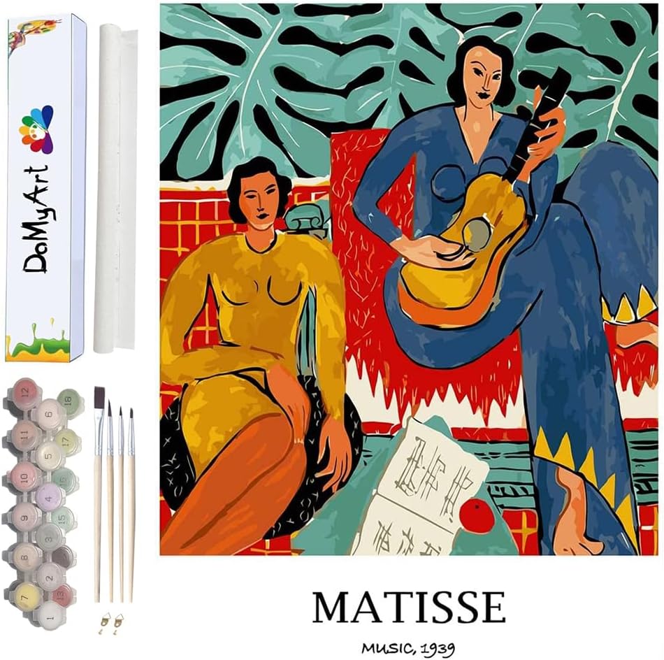 DoMyArt Kit de pintura acrílica por números para adultos, pintura de fama mundial, 16 x 20 pulgadas (música)