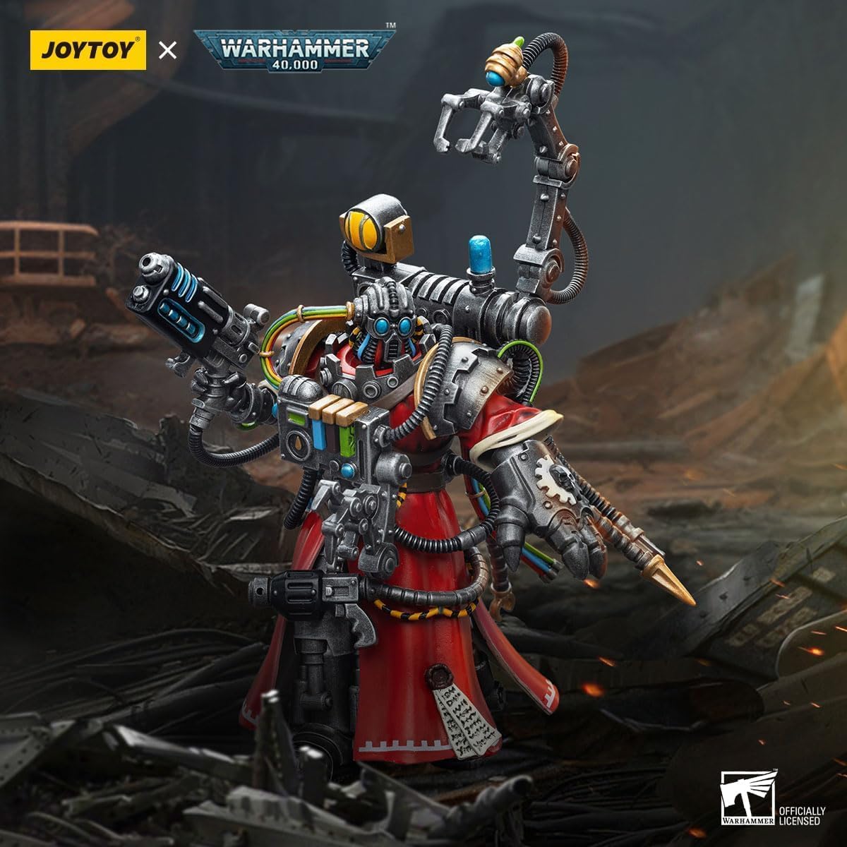 LEBOO JOYTOY Warhammer 40k 118 Figura de acción Adeptus Mechanicus Skitarii Marshal 4.88 pulgadas de altura modelos de juguete Joy
