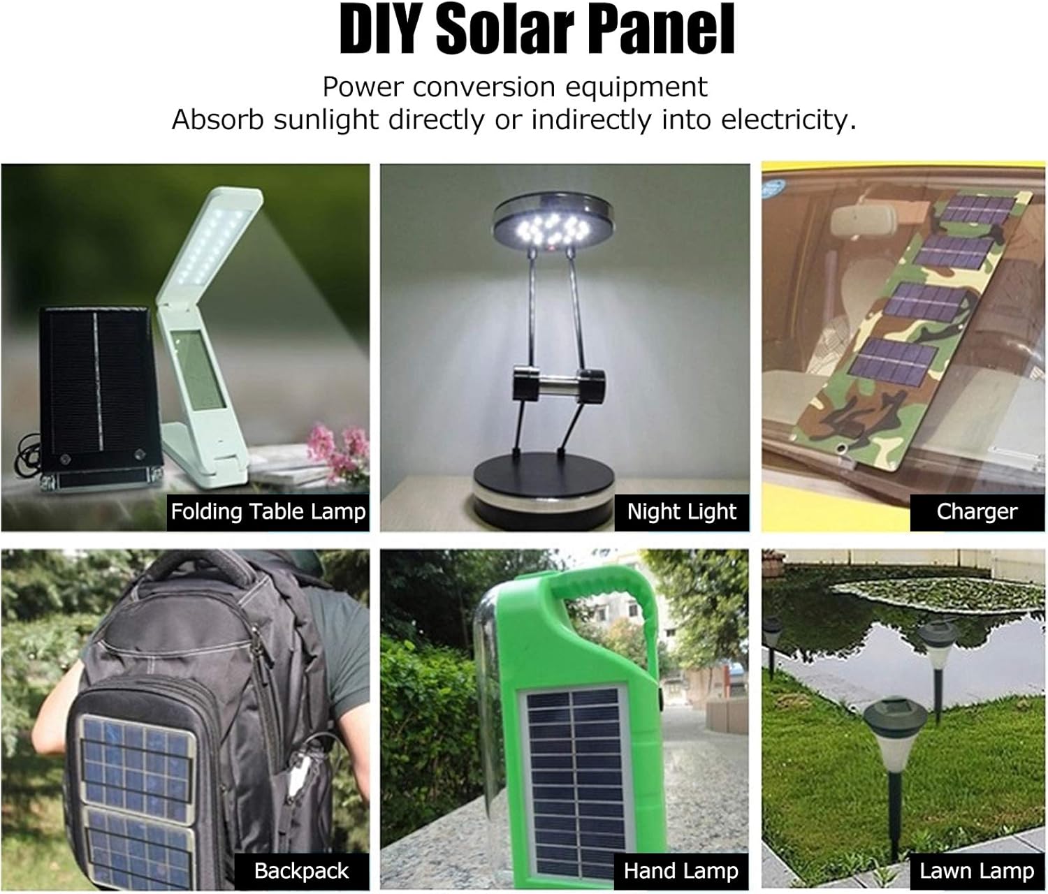 Polysilicon Solar Panel, 1.5W 6V DIY Battery Charger Solar Panel Module Power Conversion Equipment, Used for Rechargeable Batteries