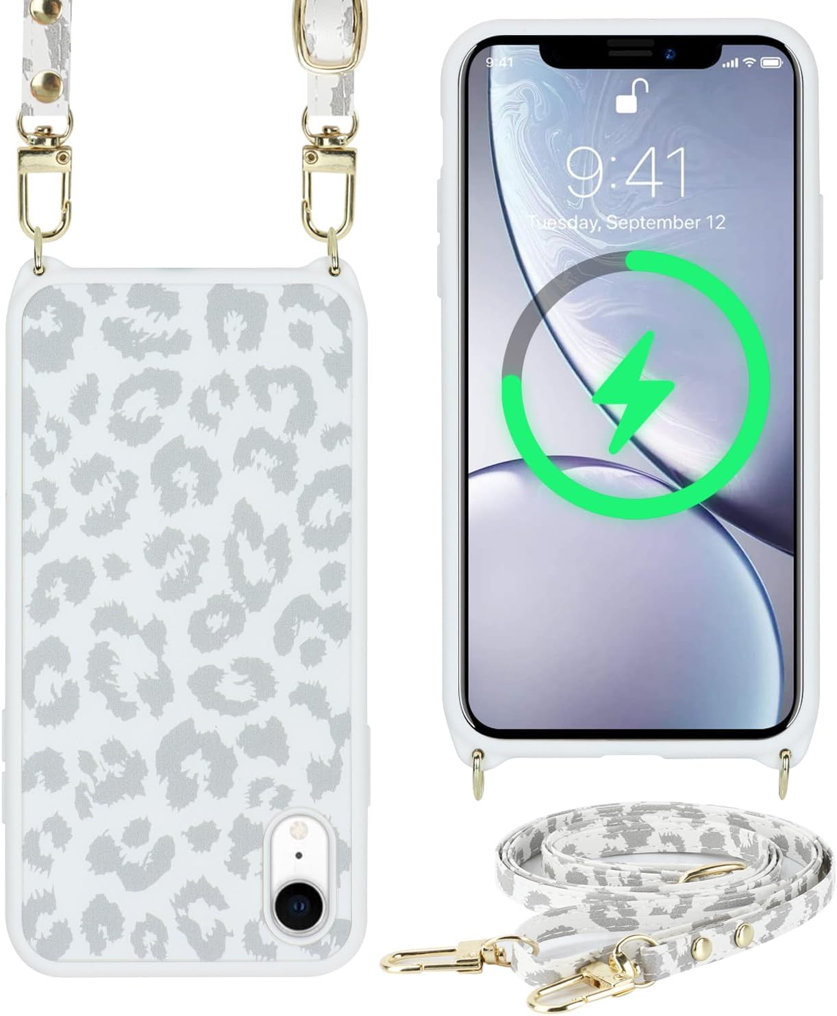 Cavor Funda Magsafe para iPhone XR, iPhone Xr MagSafe, fundas para iPhone XR Crossbody con correa, iPhone XR Funda linda, funda protectora de cuerpo