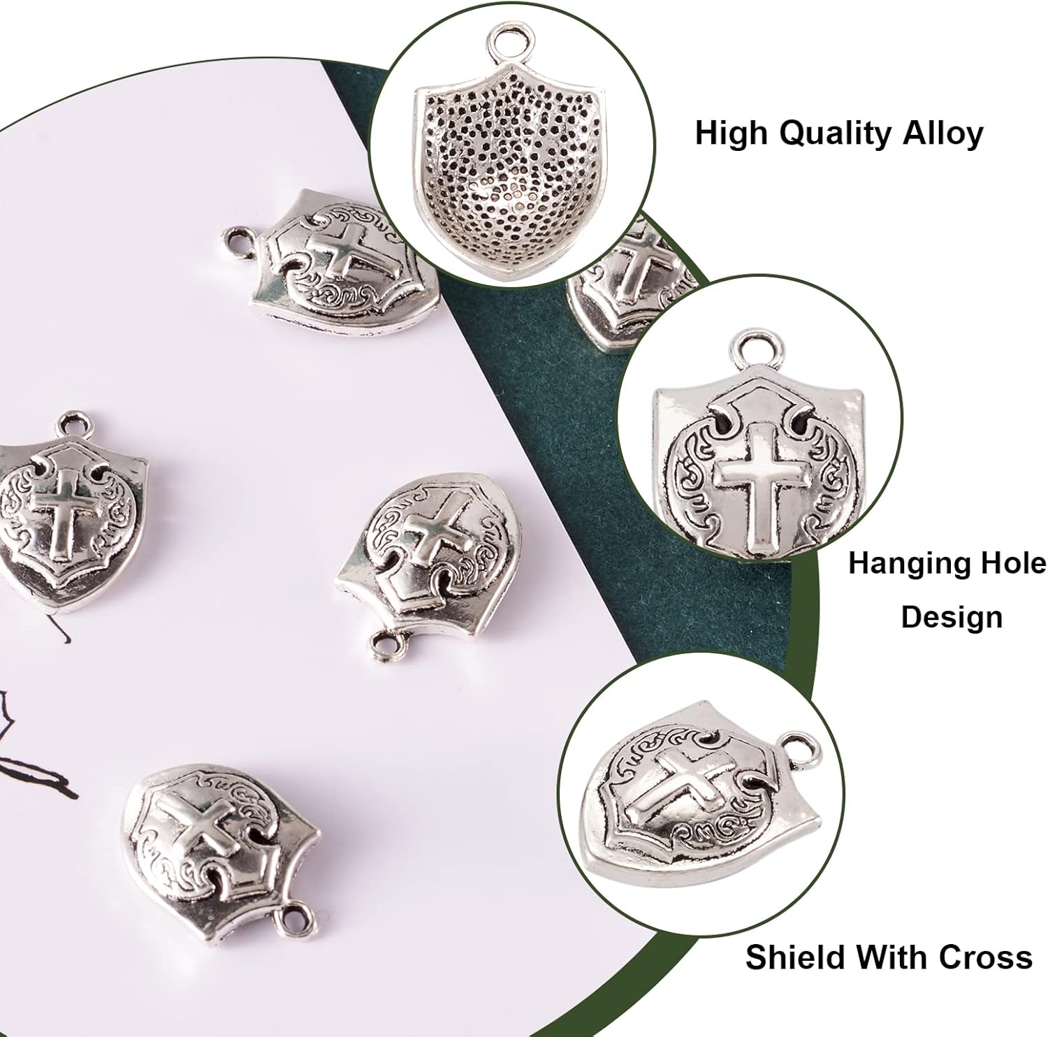 Craftdady Dijes pequeños de cruz estilo tibetano de plata antigua, cruzas de fe, colgantes de cruz de crucifijo, dijes colgantes de metal para