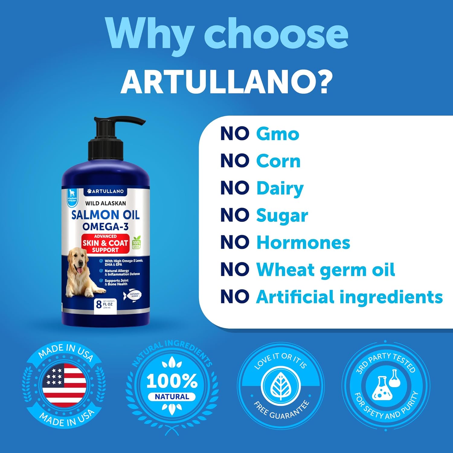 Aceite de salmón silvestre de Alaska para perros, aceite de salmón para piel y pelaje de perros, aceite de salmón líquido para alimentos, aceite de