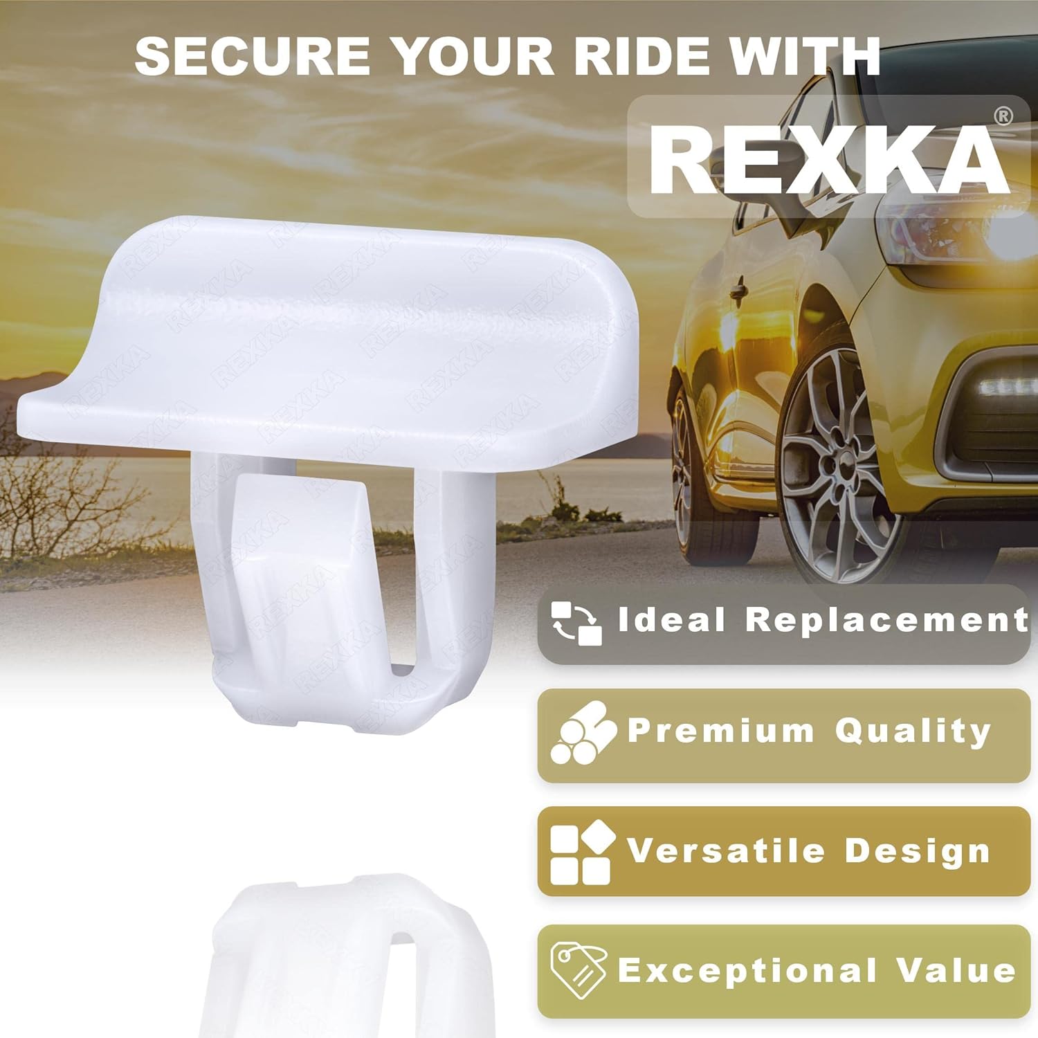 Rexka 10 clips de moldeo para parachoques Fascia Fender Flare Grille 68225214AA compatibles con Chrysler Jeep Cherokee, Gladiator, Grand Cherokee,