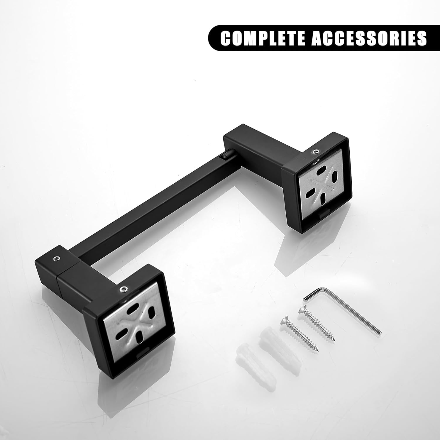 Soporte de papel higiénico negro, moderno soporte para toallas para pared de baño, soporte para toallas de papel higiénico negro mate, soporte para