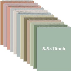 12 piezas de 8.5 x 11 pulgadas, libro de esteno en espiral, papel blanco con rayas universitarias, 70 hojasbloc, cubiertas de colores pastel para 12 piezas de 8.5 x 11 pulgadas, libro de esteno en espiral, papel blanco con rayas universitarias, 70 hojasbloc, cubiertas de colores pastel para