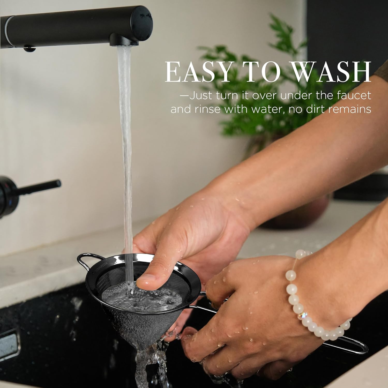 Homestia 2 coladores de malla fina de 3.3 pulgadas para cocina, acero inoxidable 304, tamiz de cóctel, tamices de alimentos, colador líquido para