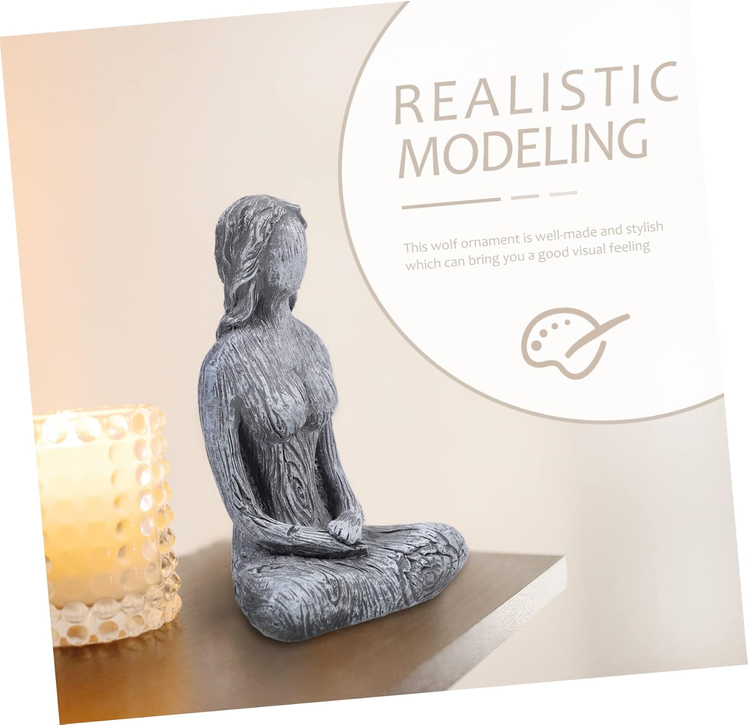 Garneck Adornos tallados, estatua de postura de yoga, figuras de yoga, escultura de diosa, estatua meditadora, decoración de automóvil, decoración