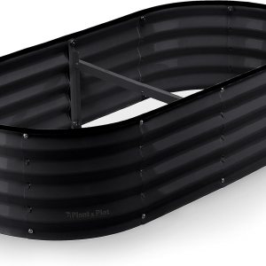 Camas de jardín elevadas galvanizadas al aire libre 4 x 2 × 1 pie plantador elevado camas elevadas para jardinería, verduras, flores Caja de Camas de jardín elevadas galvanizadas al aire libre 4 x 2 × 1 pie plantador elevado camas elevadas para jardinería, verduras, flores Caja de