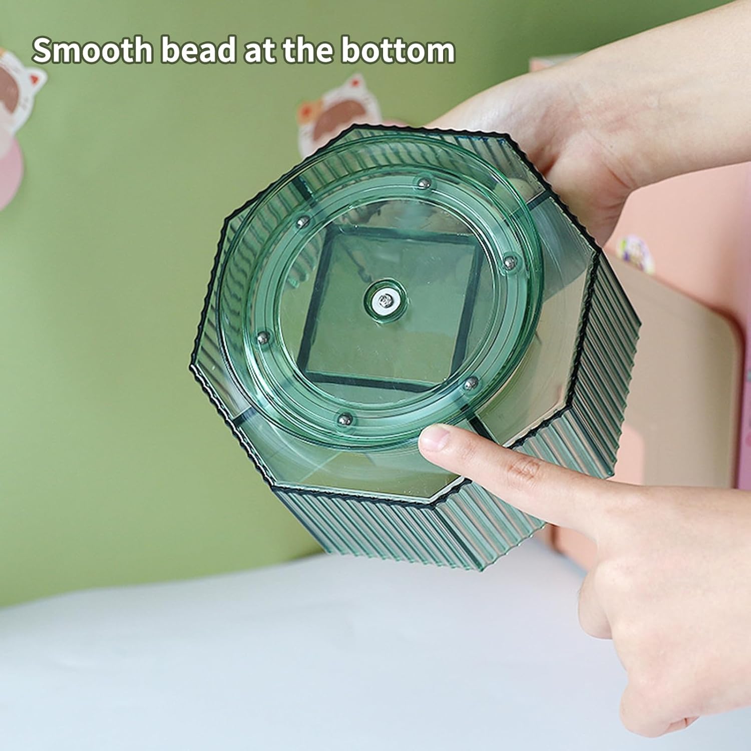 YESBAY Organizador de brochas de maquillaje, caja de almacenamiento de cosméticos, rotación de 360 grados, soporte para brochas de maquillaje,