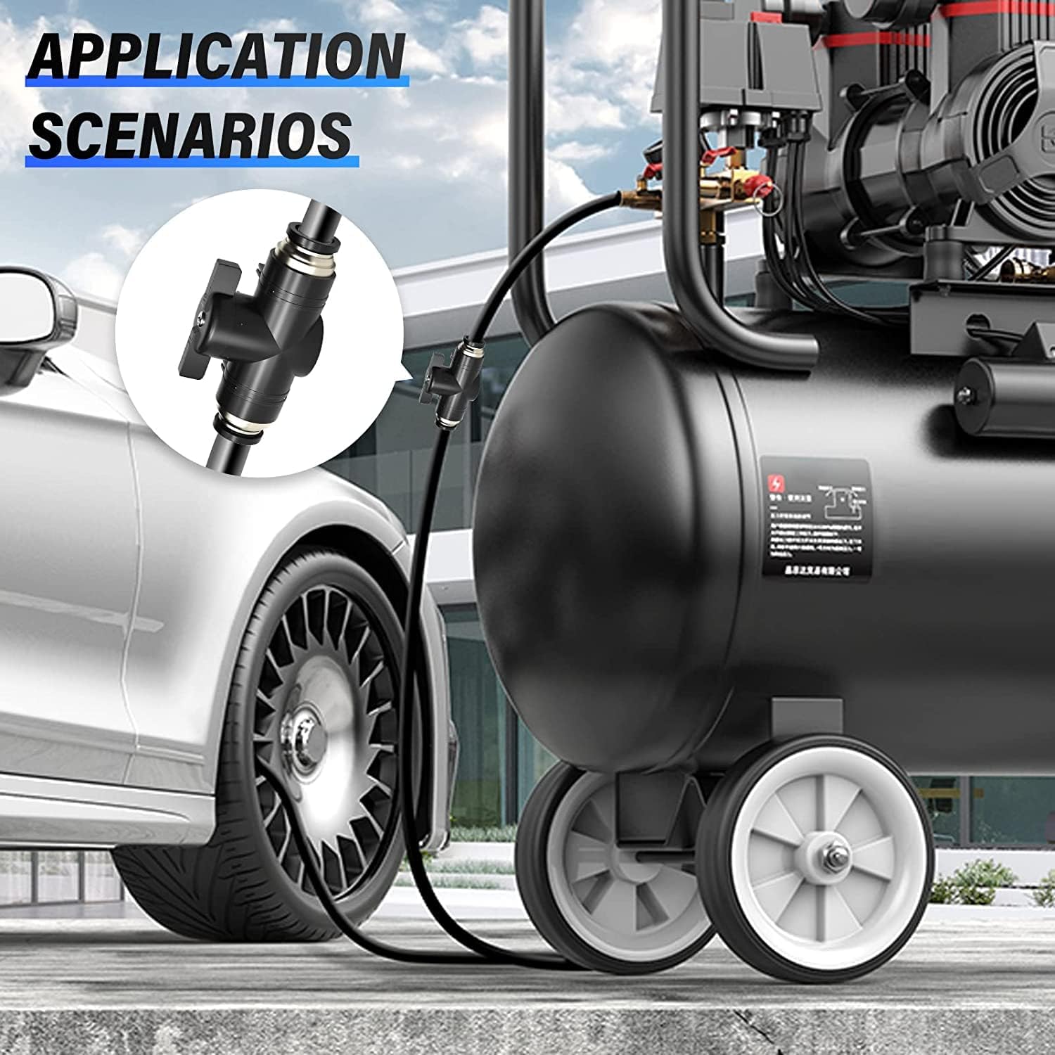TAILONZ PNEUMATIC BVU-14 OD válvula de bola de control de flujo de aire válvula de empuje para conectar el accesorio (paquete de 5)