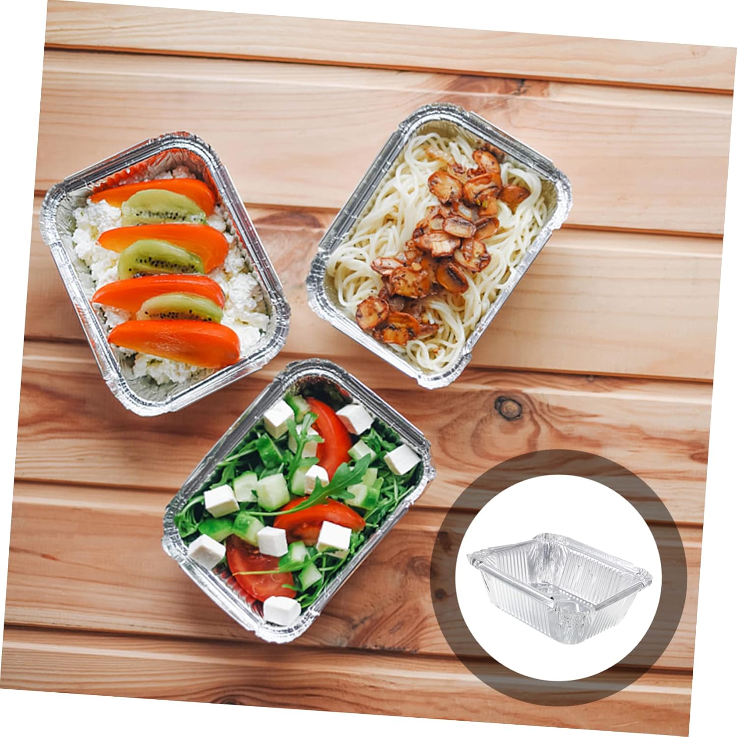 Yardwe 30 cajas de papel de aluminio para tartas desechables para tartas, sartenes de aluminio, mesa de vapor, sartenes profundas, sartenes de
