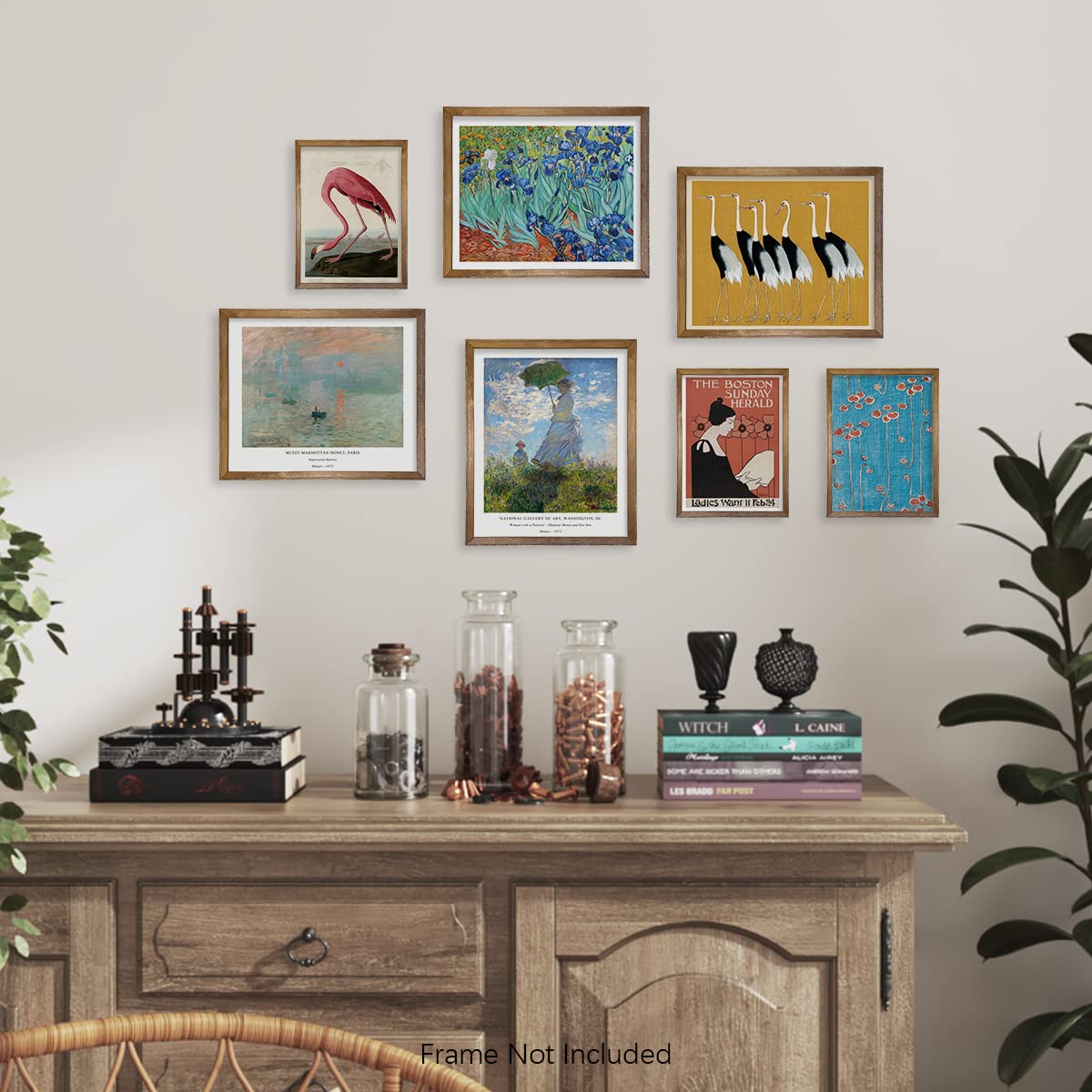Eclectic Wall Art Decor – Maximalist Prints Room Decor – Modern Museum Pictures – Classic Monet Van Gogh Painting – Japanese Art Wall Decor –