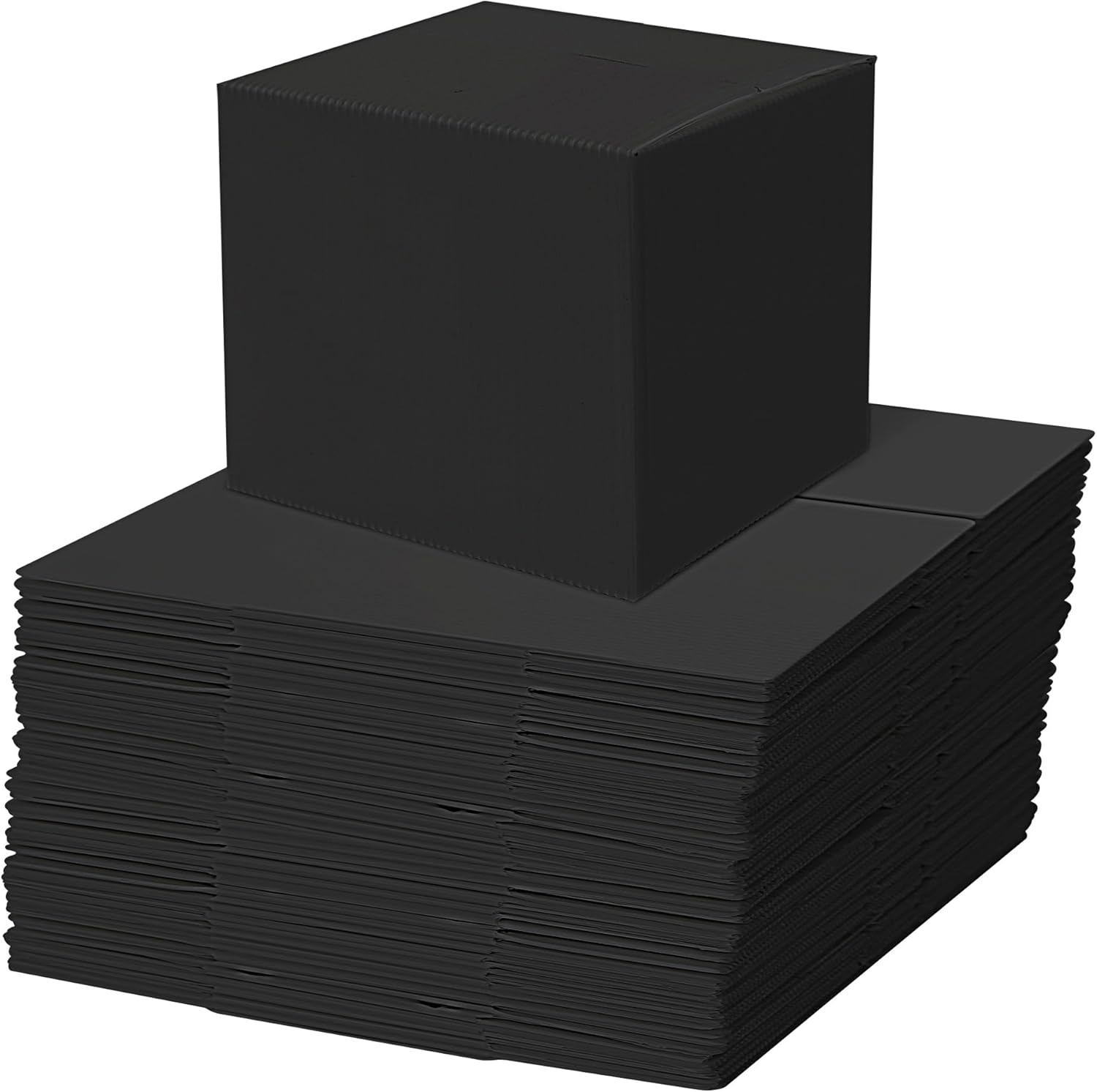 Juego de 25 cajas de envío de 4 x 4 x 4 pulgadas, caja de plástico pequeña negra para mudanzas, correo, embalaje, negocios y cajas de regalo de